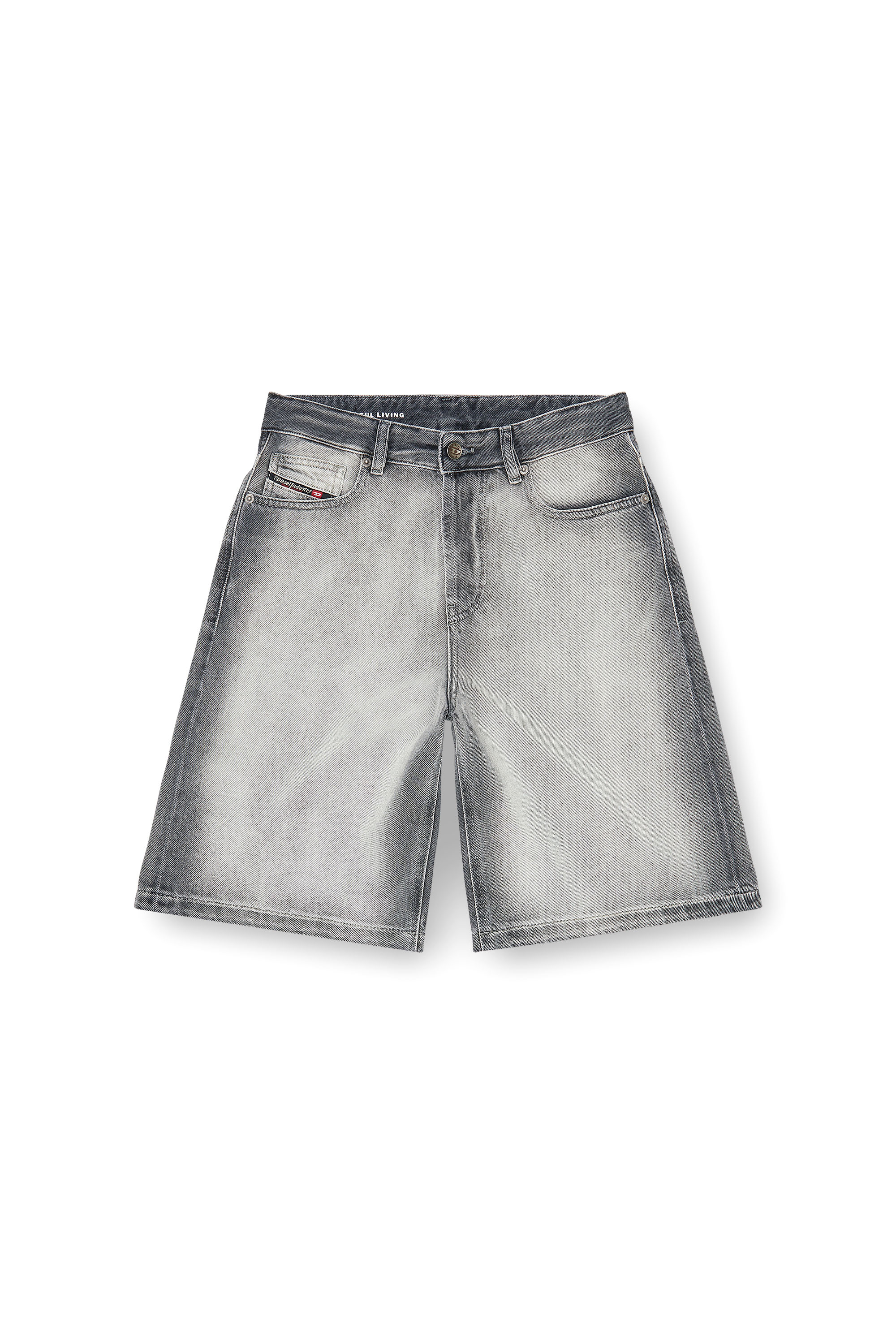 Diesel - DE-SIRE-SHORT-FSI, Female's Shorts in soft skeleton denim in グレー - 3