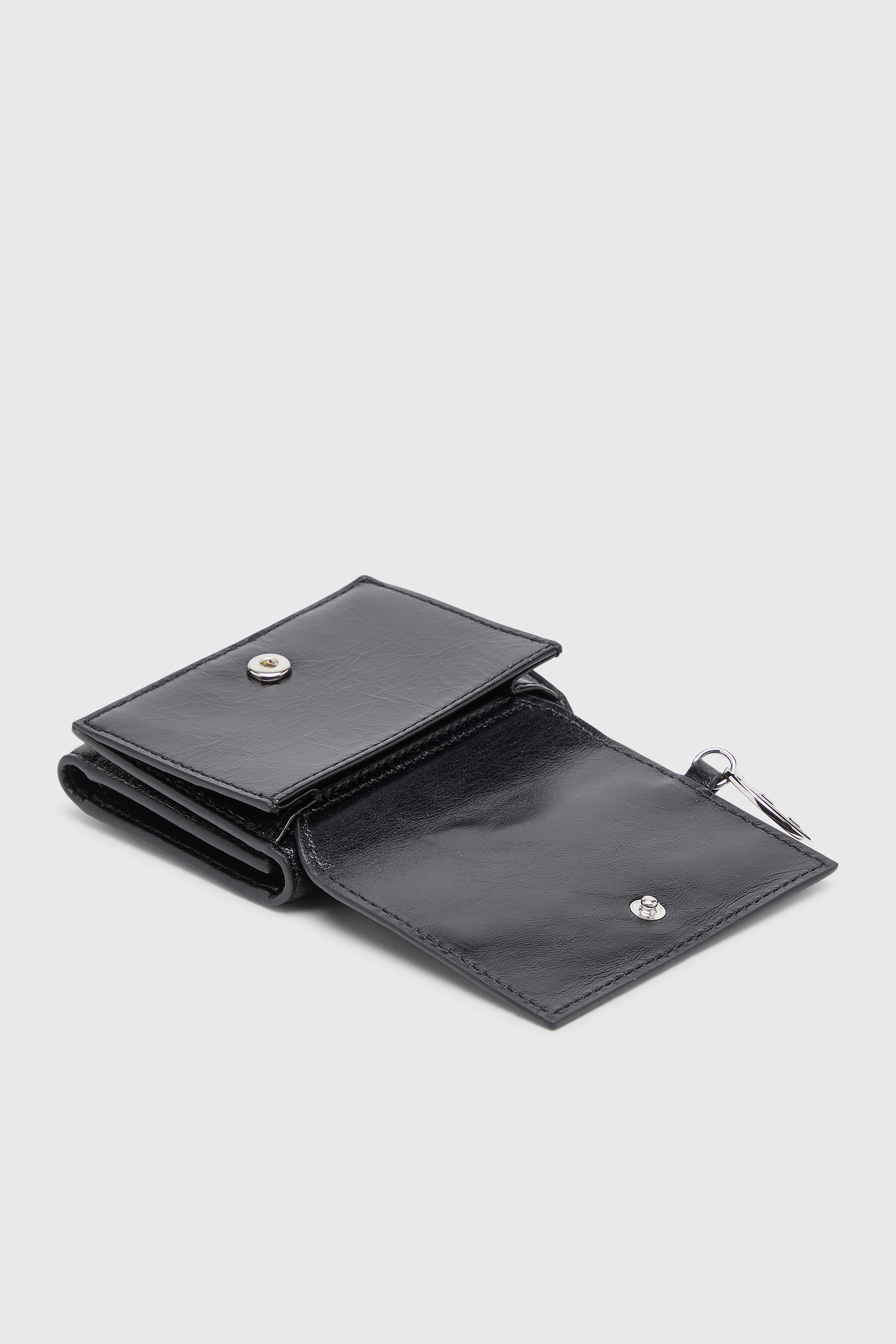 Diesel - OVAL-D TRI FOLD ZIP COIN XS II, Female's 三つ折りウォレット in ブラック - 4