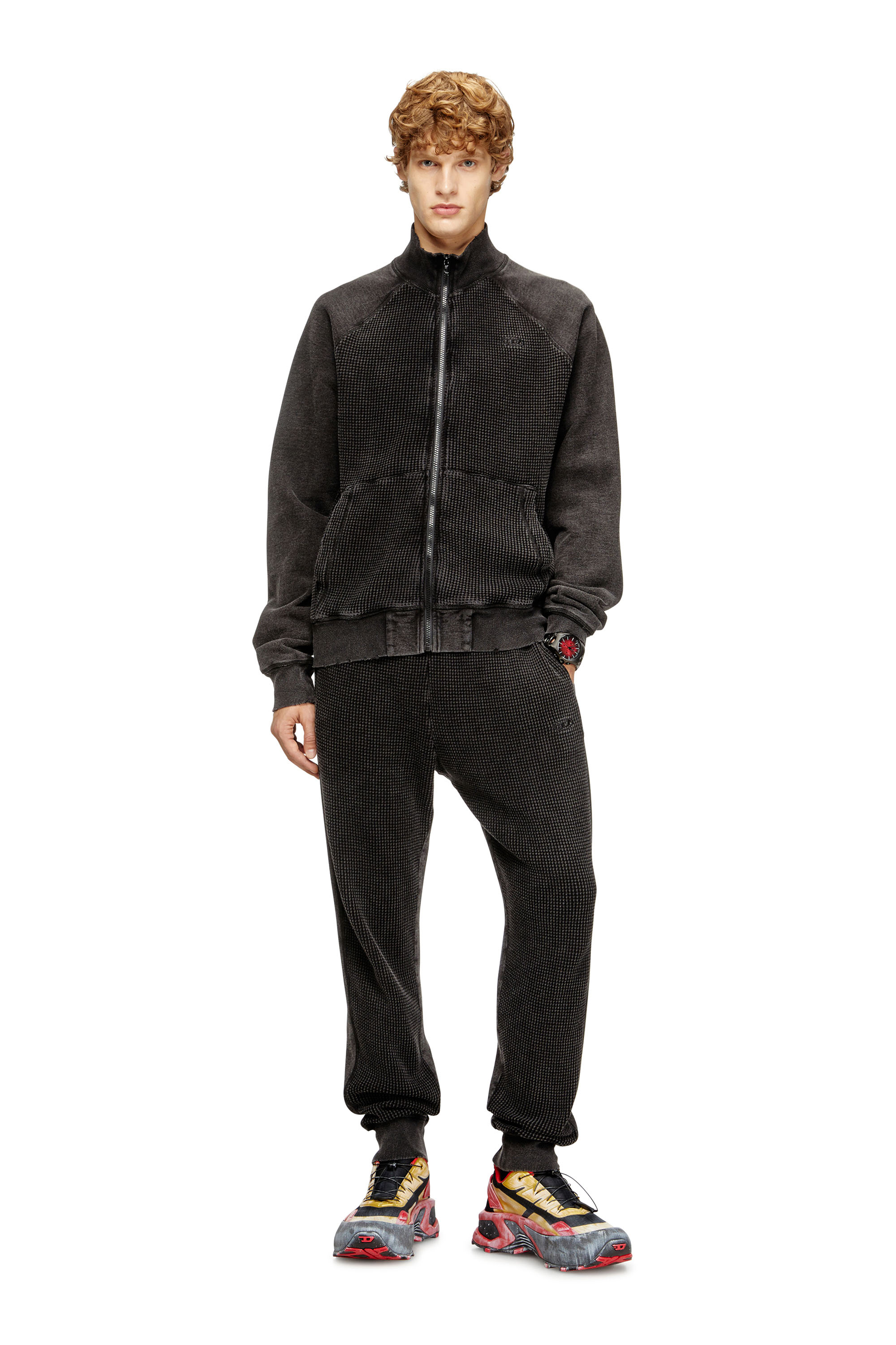 Diesel - S-WAFY-ZIP-RAG, Male's ジップアップジャケット in ダークグレー - 1