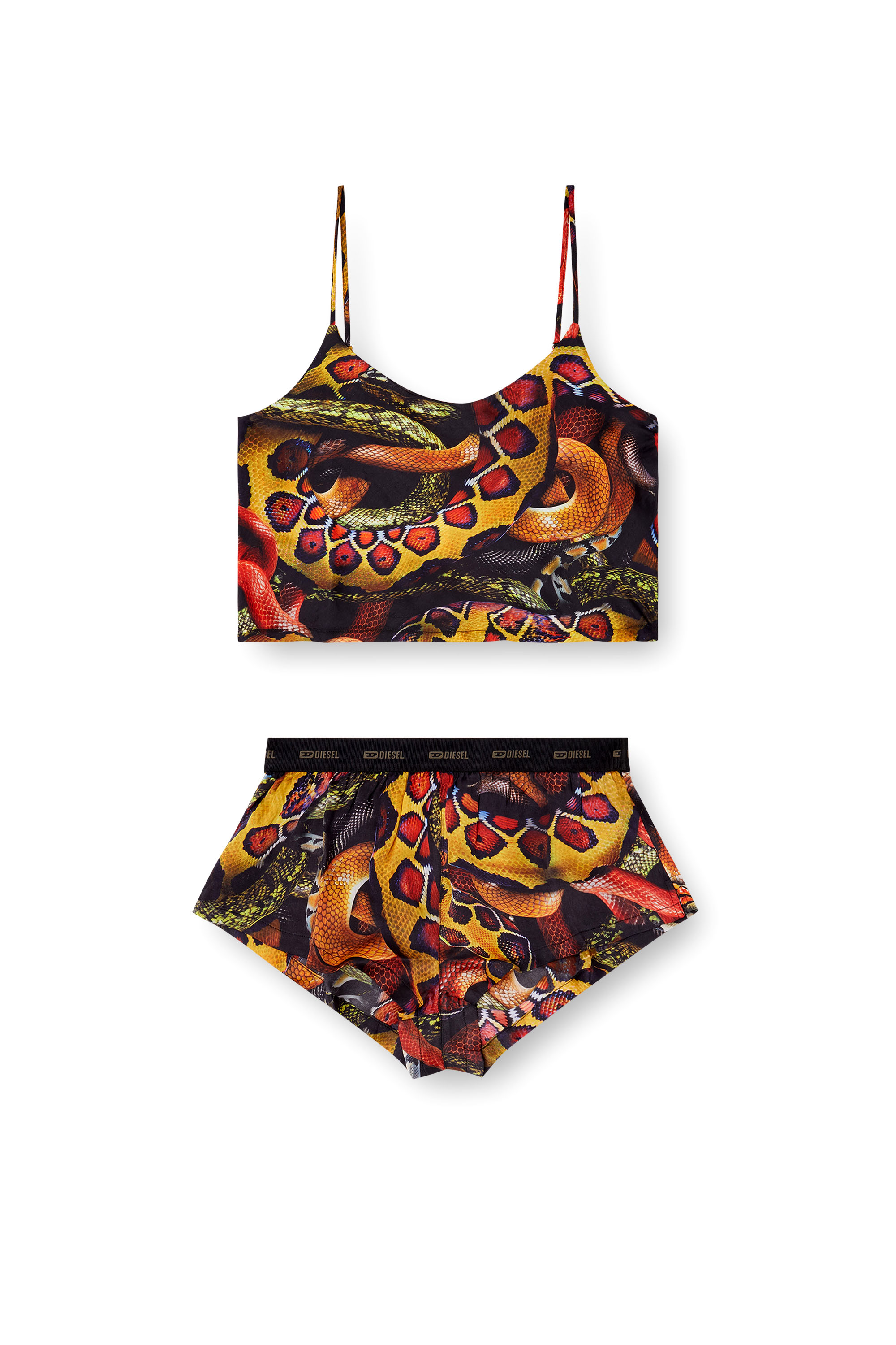 Diesel - SET-IVONE-SNAKE, Female's Satin pyjama set with snake print in マルチカラー - 4