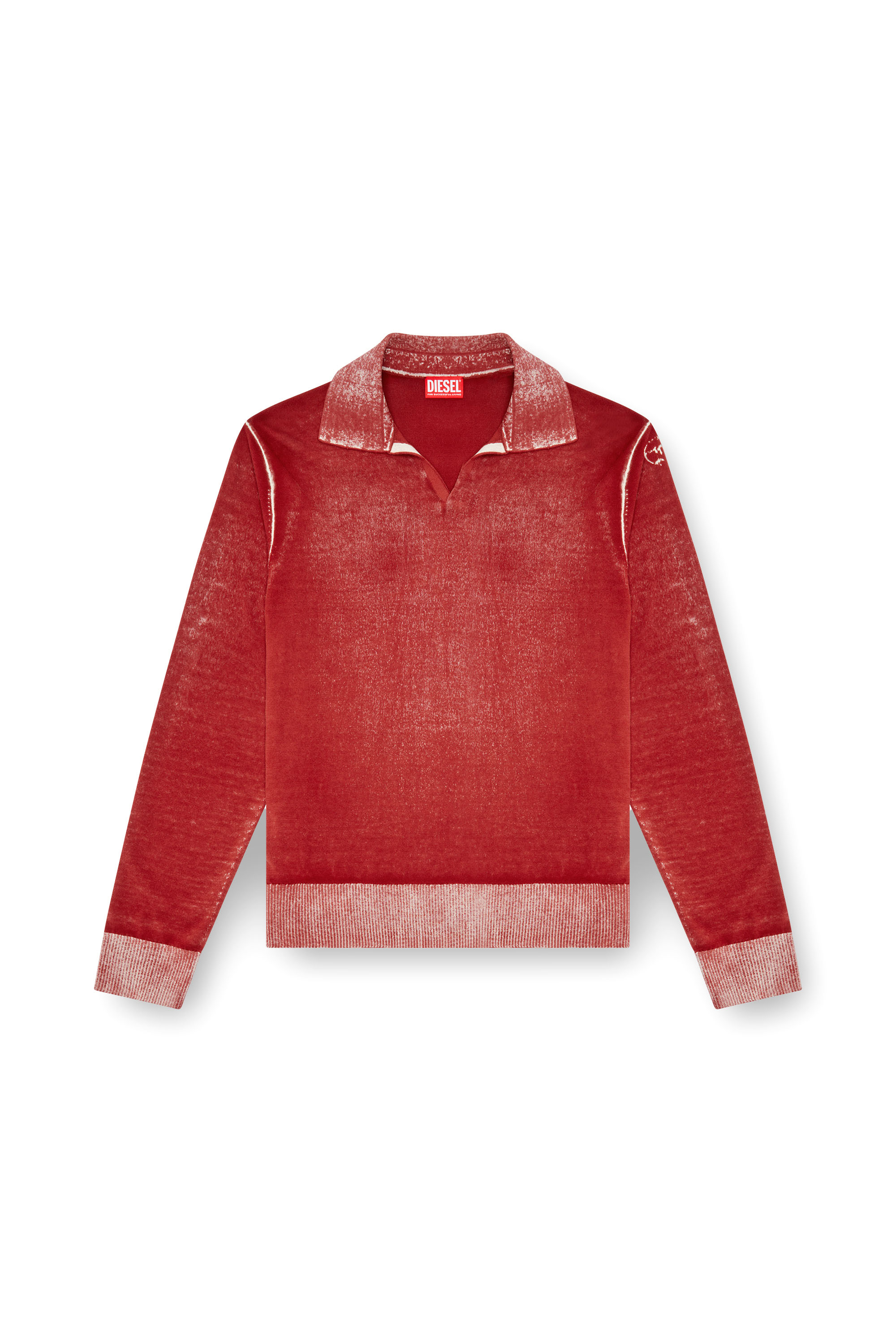 Diesel - K-LORENZO, Male's Reverse-print polo jumper in レッド - 3