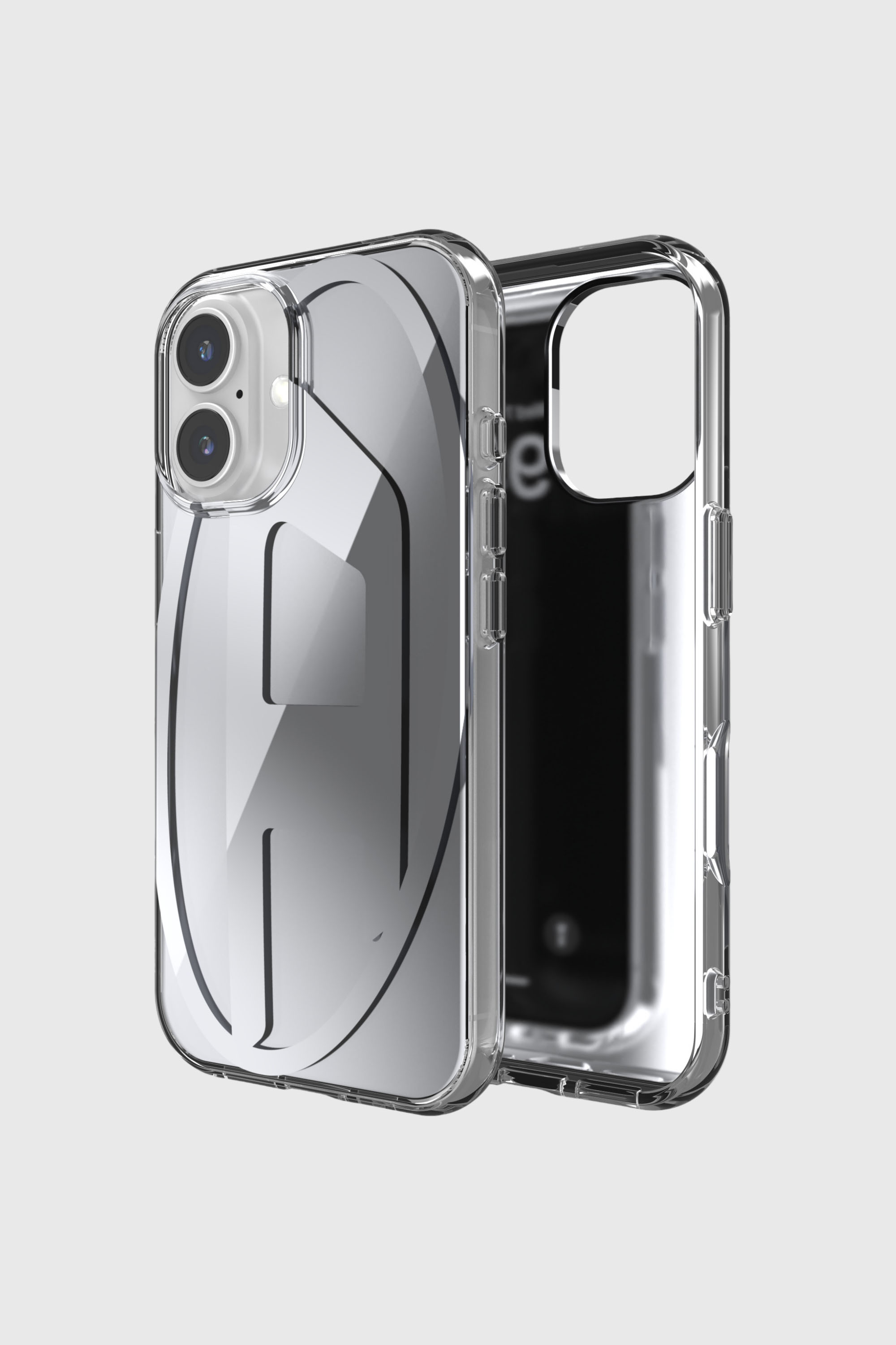 Diesel - 60159 AOP CASE, Unisex's Oval D Mirror Case for iP 16 in グレー - 1