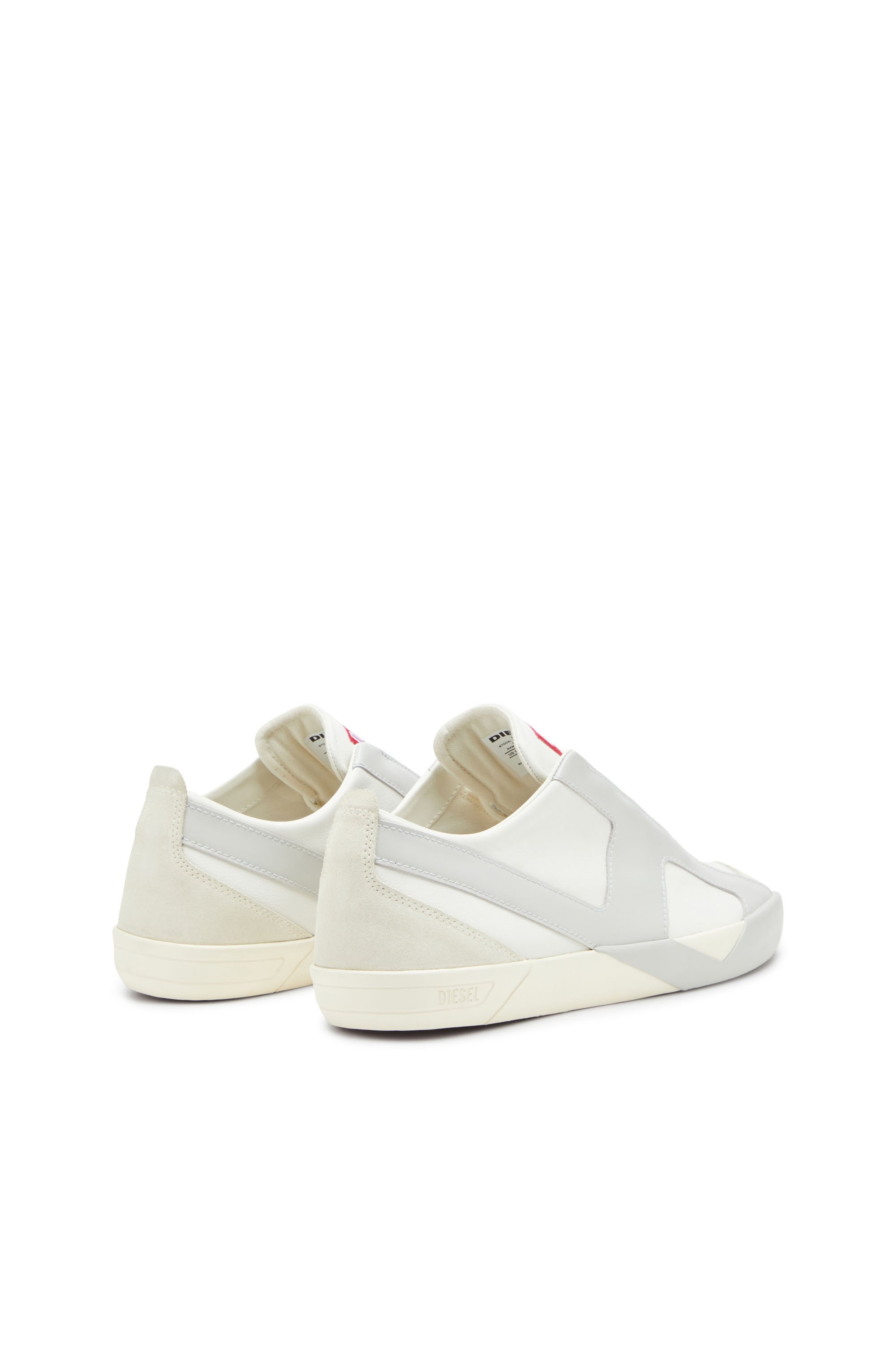 Diesel - S-SLANTE-D LOW, Male's S-Slante-D-Sneakers in suede and leather with D logo in ホワイト/グレー - 3