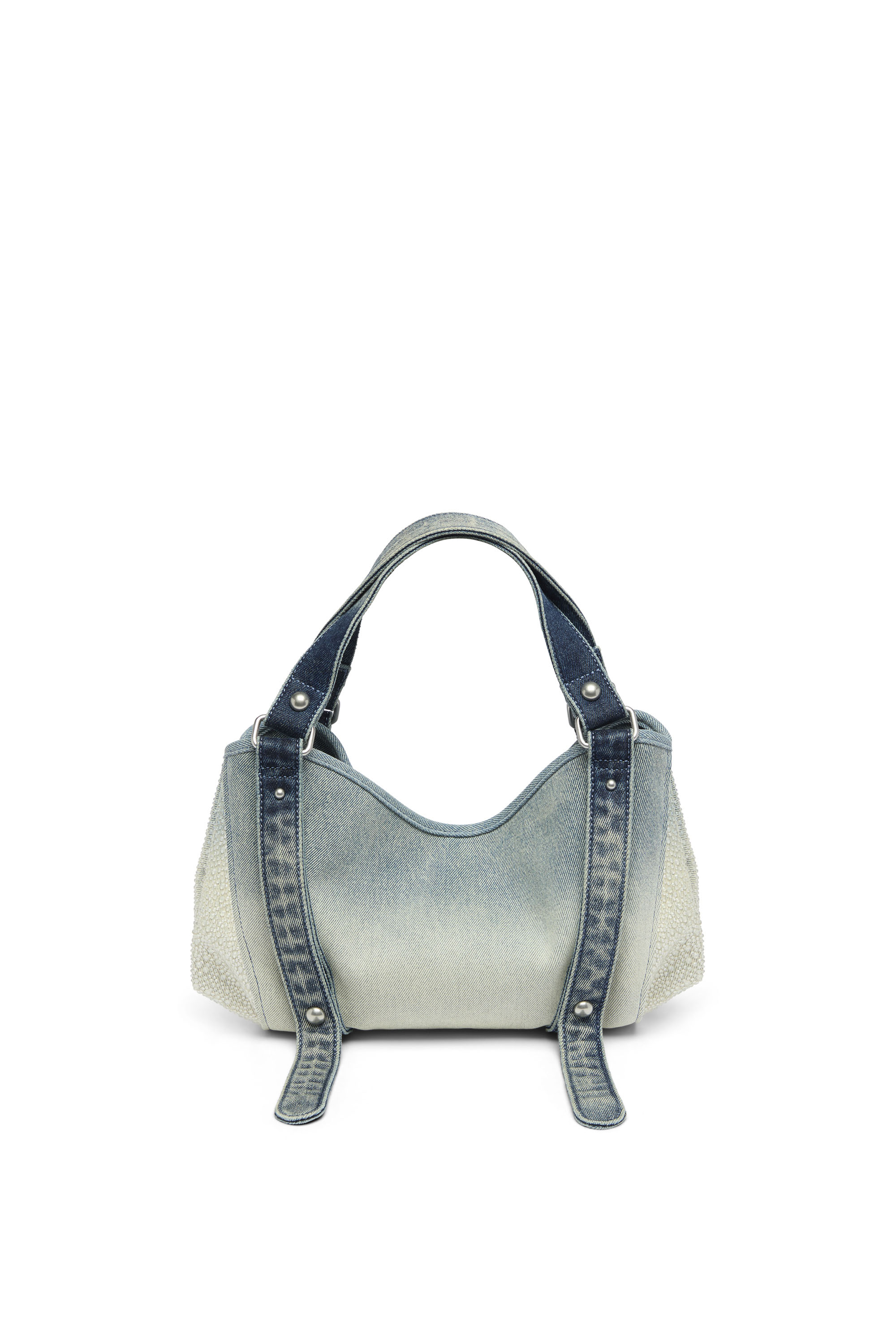 Diesel - D-ONE TOPHANDLE S, Female's D-One-Small top-handle bag in crystal solarised denim in ブルー - 3