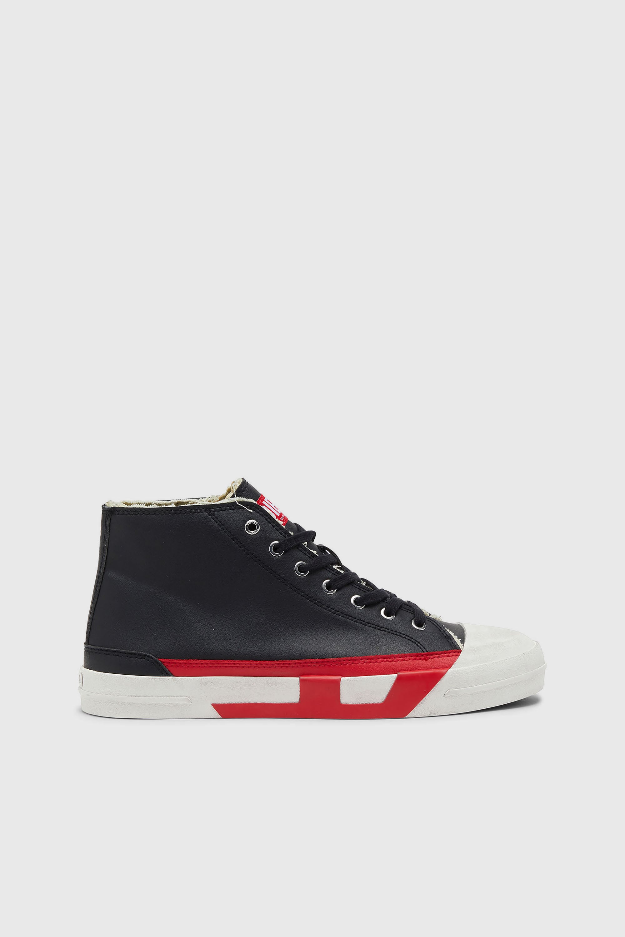Diesel - S-D-VERSE MID II, Male's ミッドカットスニーカー in ブラック/レッド - 1