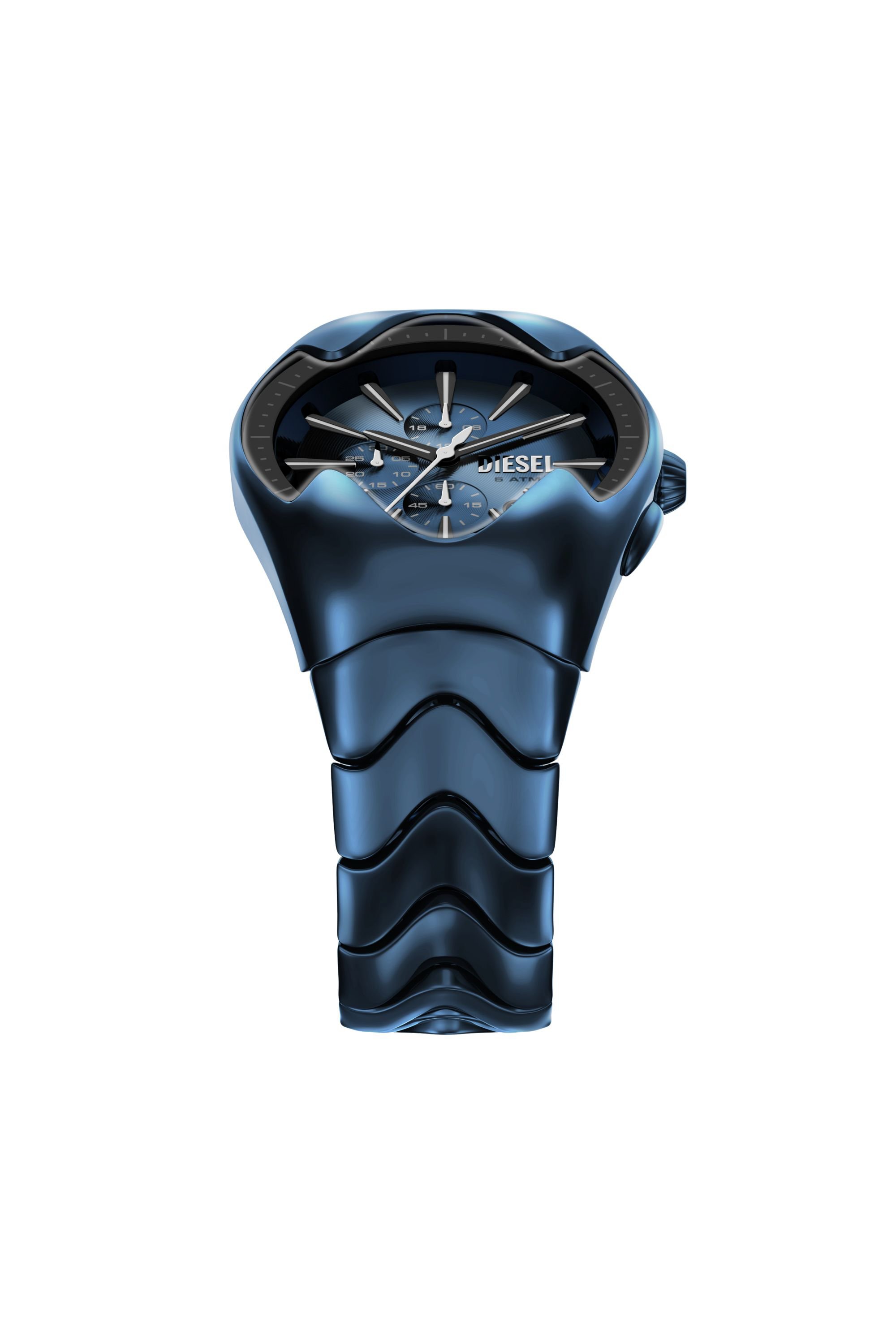 Diesel - DZ4704 WATCH, Male's Mercurial Chronograph Blue Stainless Steel Watch in ブラック/ブルー - 4