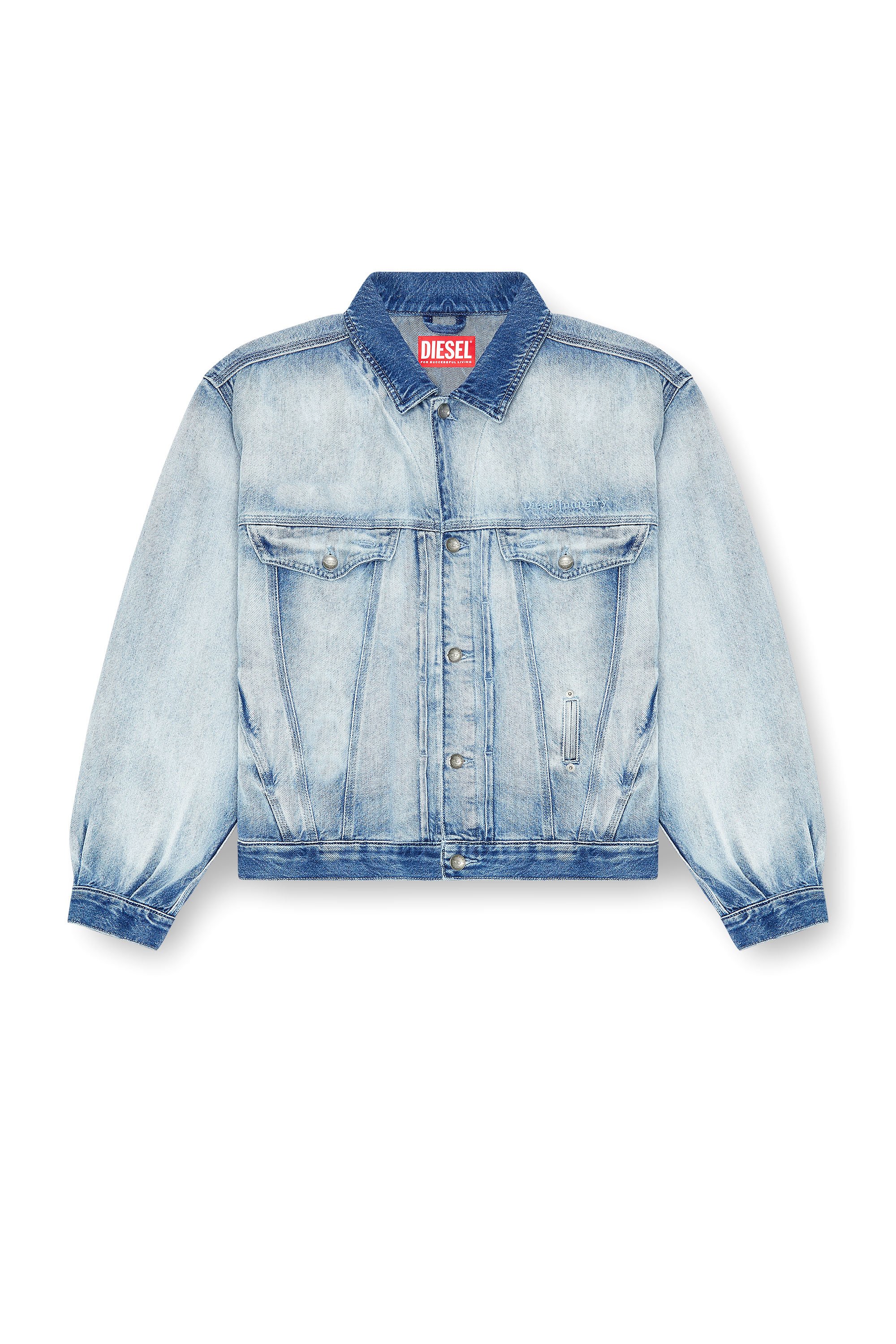 Diesel - D-DENVER-FSI1, Unisex's Trucker jacket in medium-light skeleton denim in ライトブルー - 3