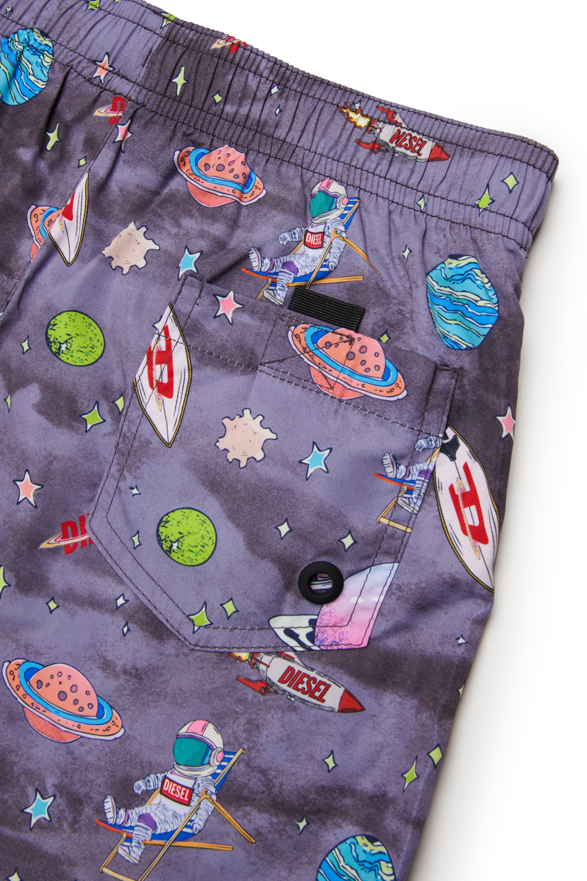 Diesel - MISPACE, Male's Swim shorts with all-over space print in ブラック/バイオレット - 4