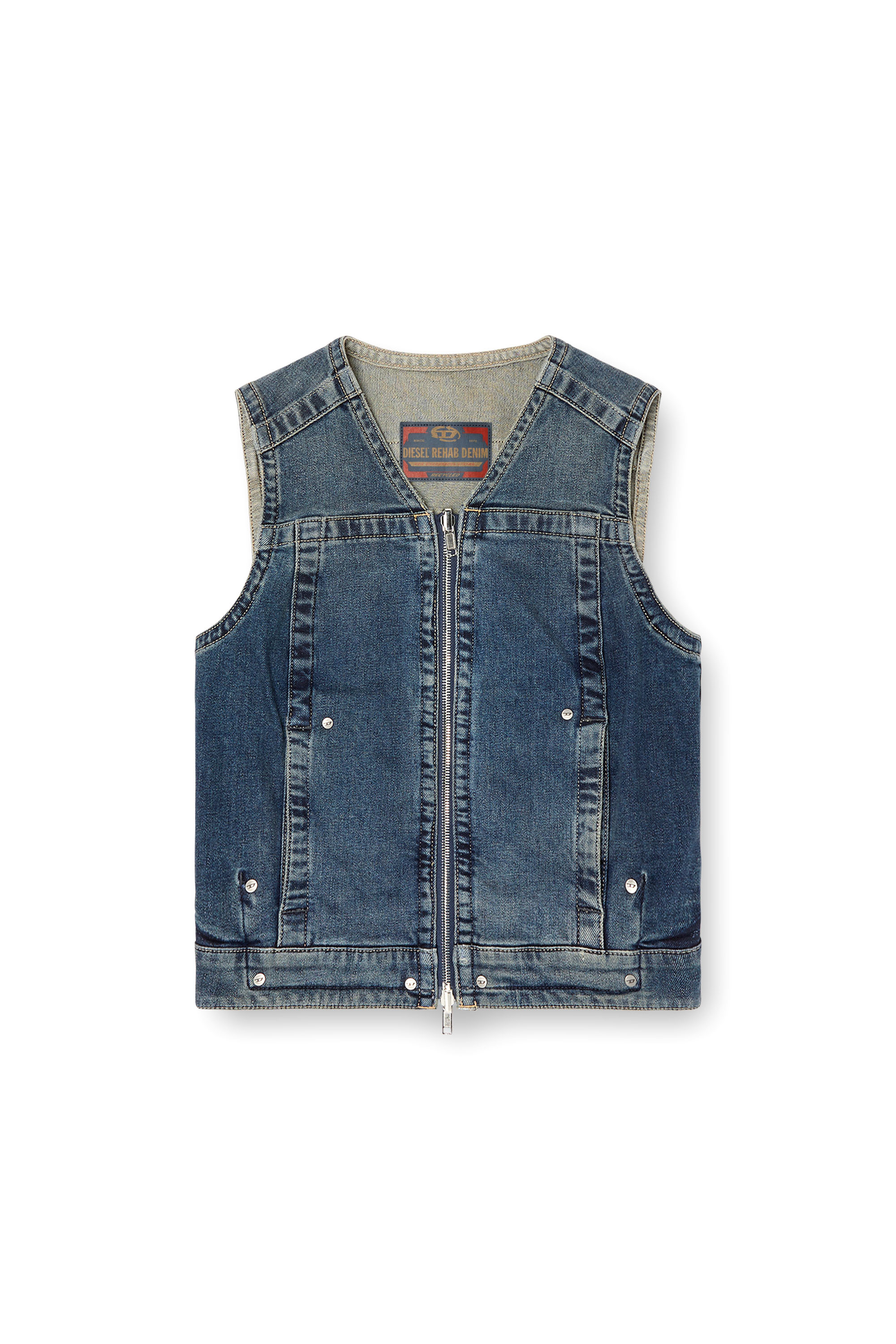 Diesel - DE-PROOF-RE, Female's Zipped top in Rehab denim in ダークブルー - 2