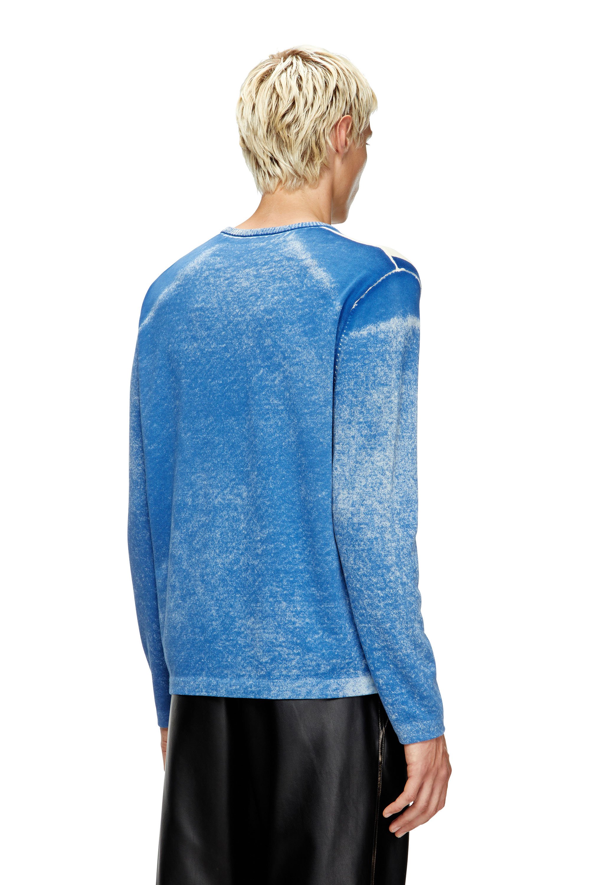 Diesel - K-OLIBA-V, Male's Inside-print striped jumper in ブルー/ホワイト - 4