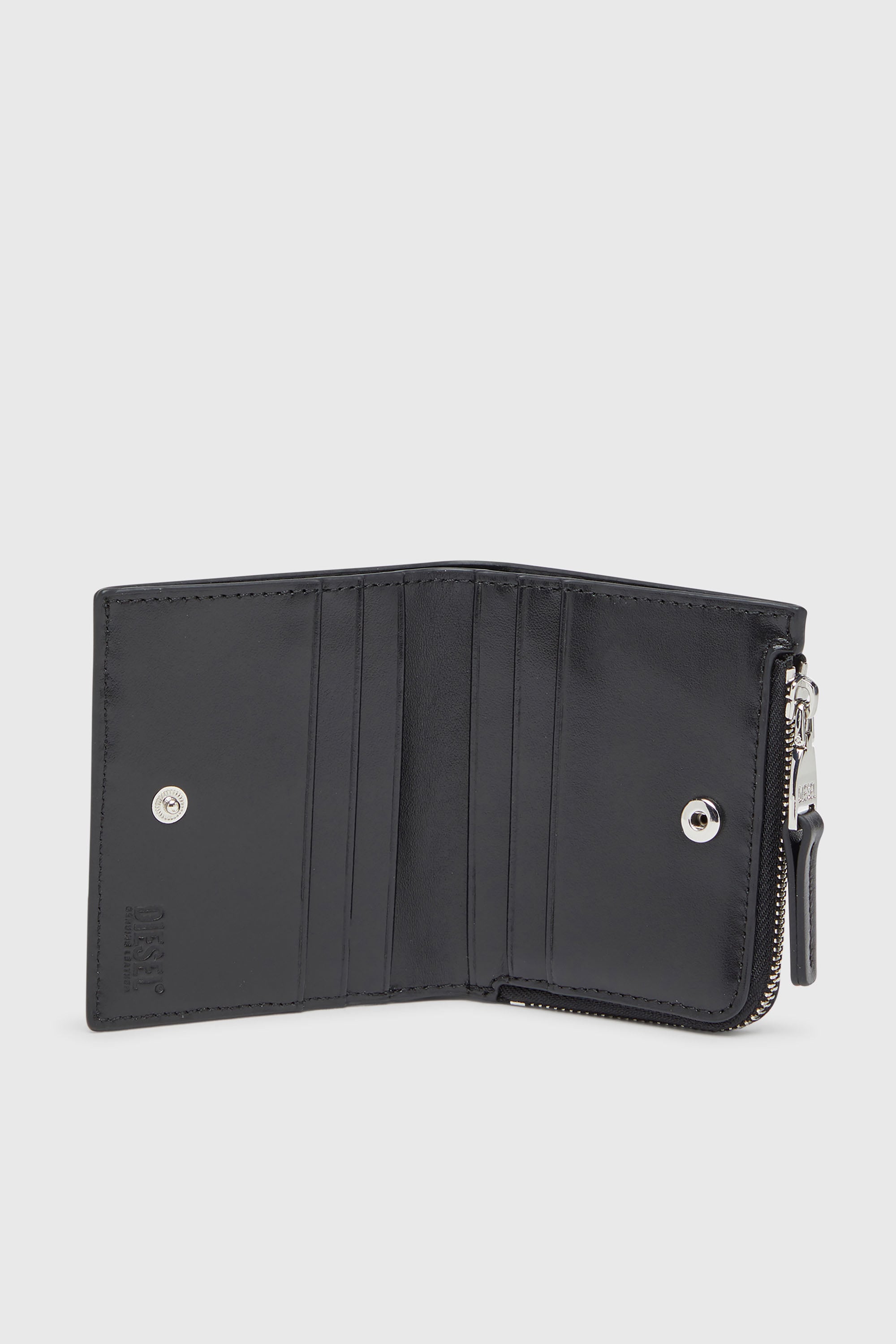 Diesel - 1DR BI FOLD ZIP L, Female's 二つ折りウォレット in ブラック - 3