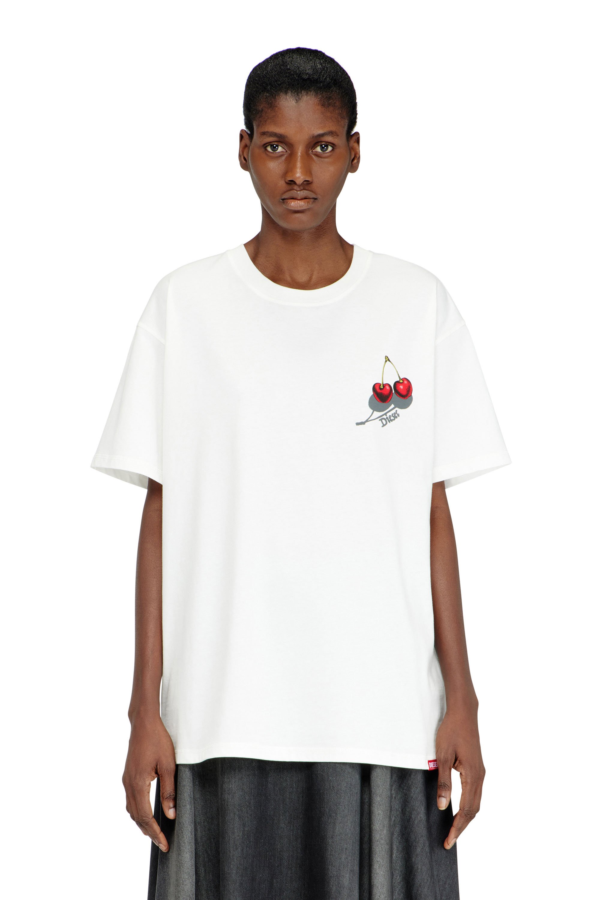 Diesel - SV-T-NORM-CHER, Unisex's Cotton T-shirt with cherry graphic in ホワイト - 2