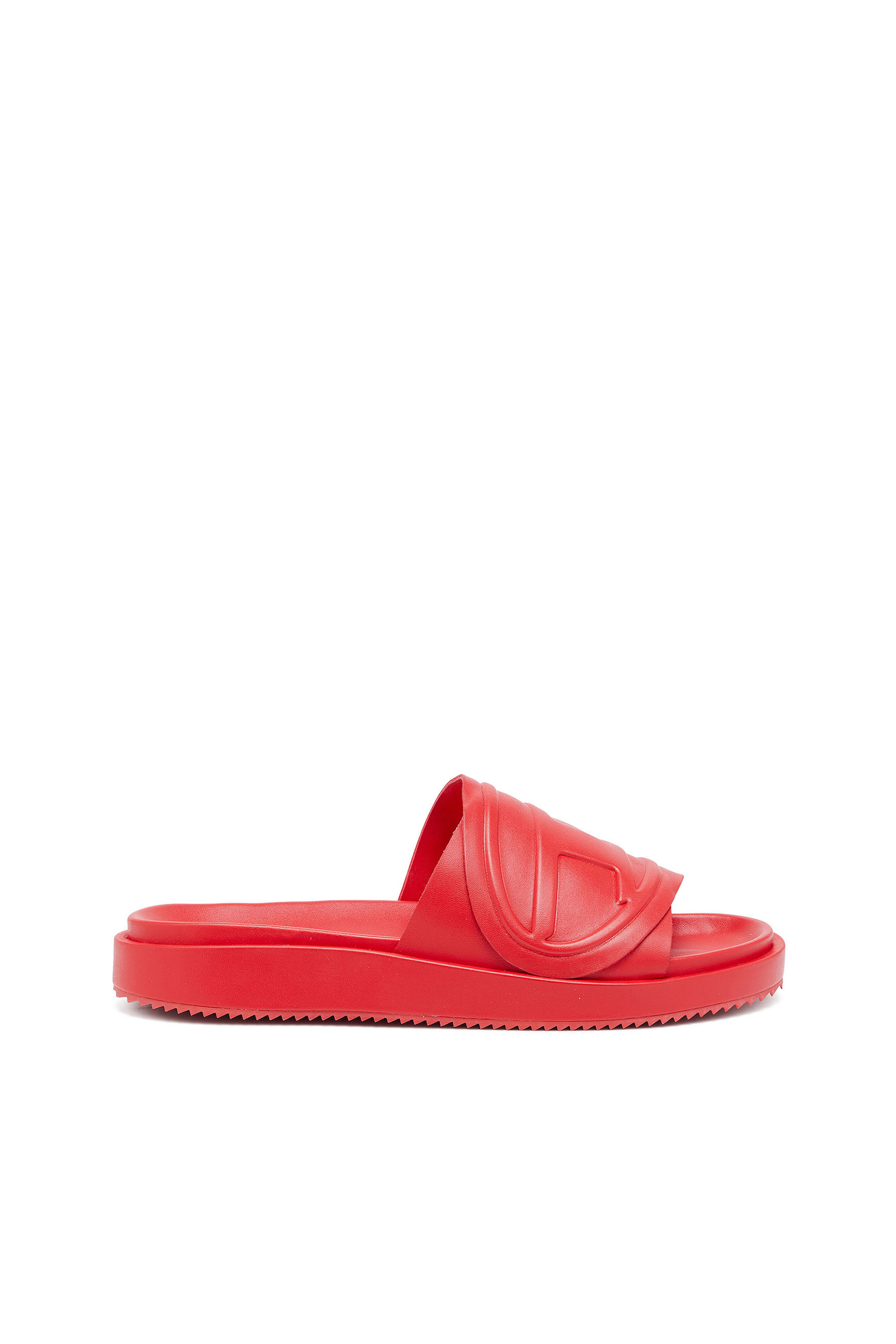Diesel - SA-SLIDE D OVAL, Unisex's Sa-Slide D-PU slides with embossed Oval D in レッド - 1