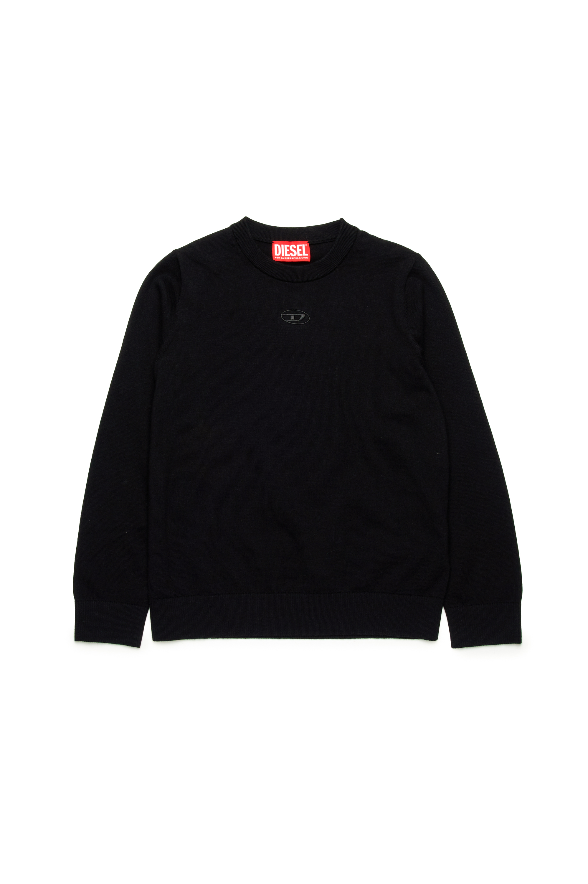 Diesel - KVIERI, Male's Cotton jumper with Oval D embroidery in ブラック - 1