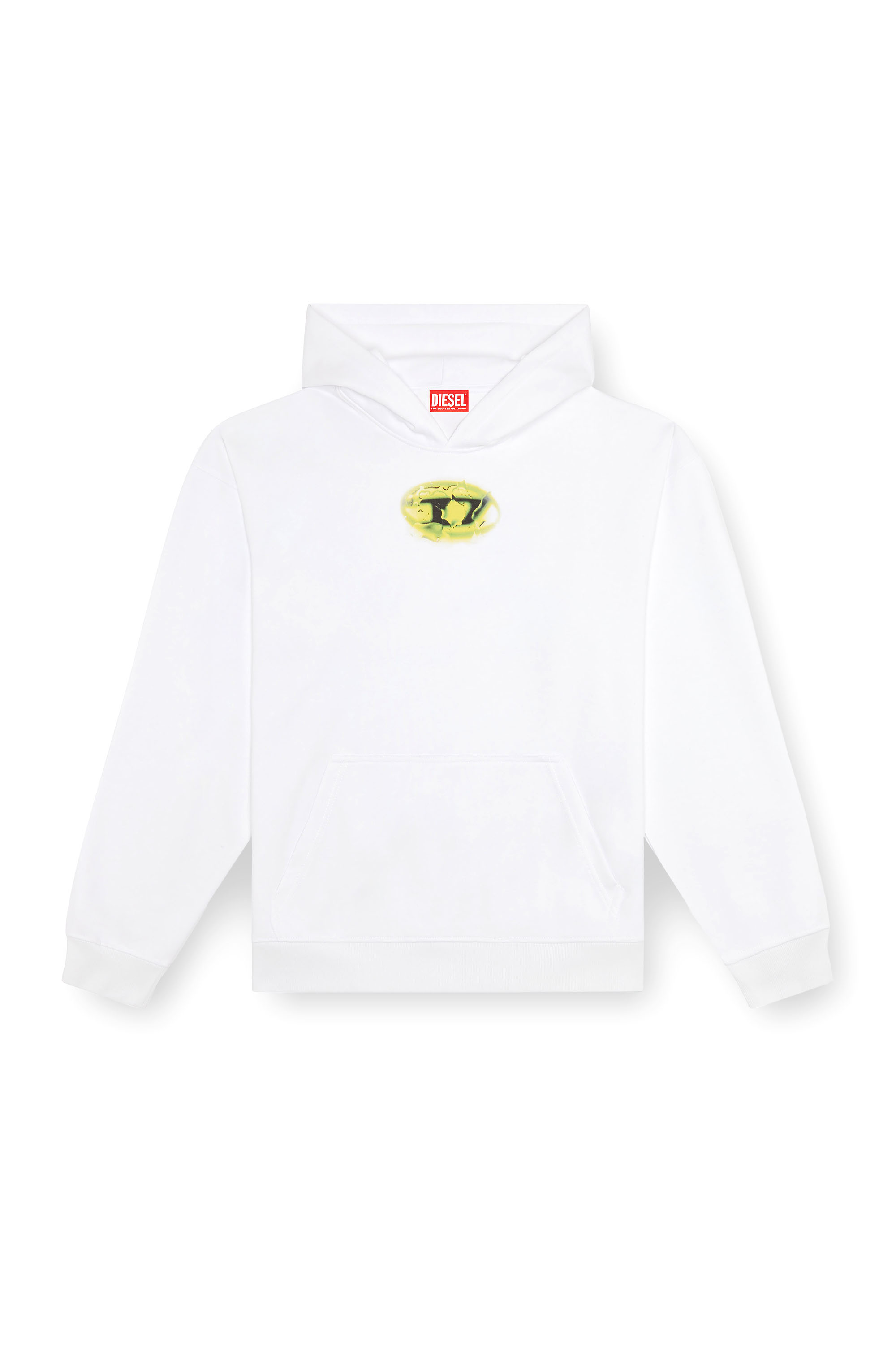 Diesel - S-BOXT-HOOD-K3, Male's Hoodie with water-effect logo print in ホワイト - 3