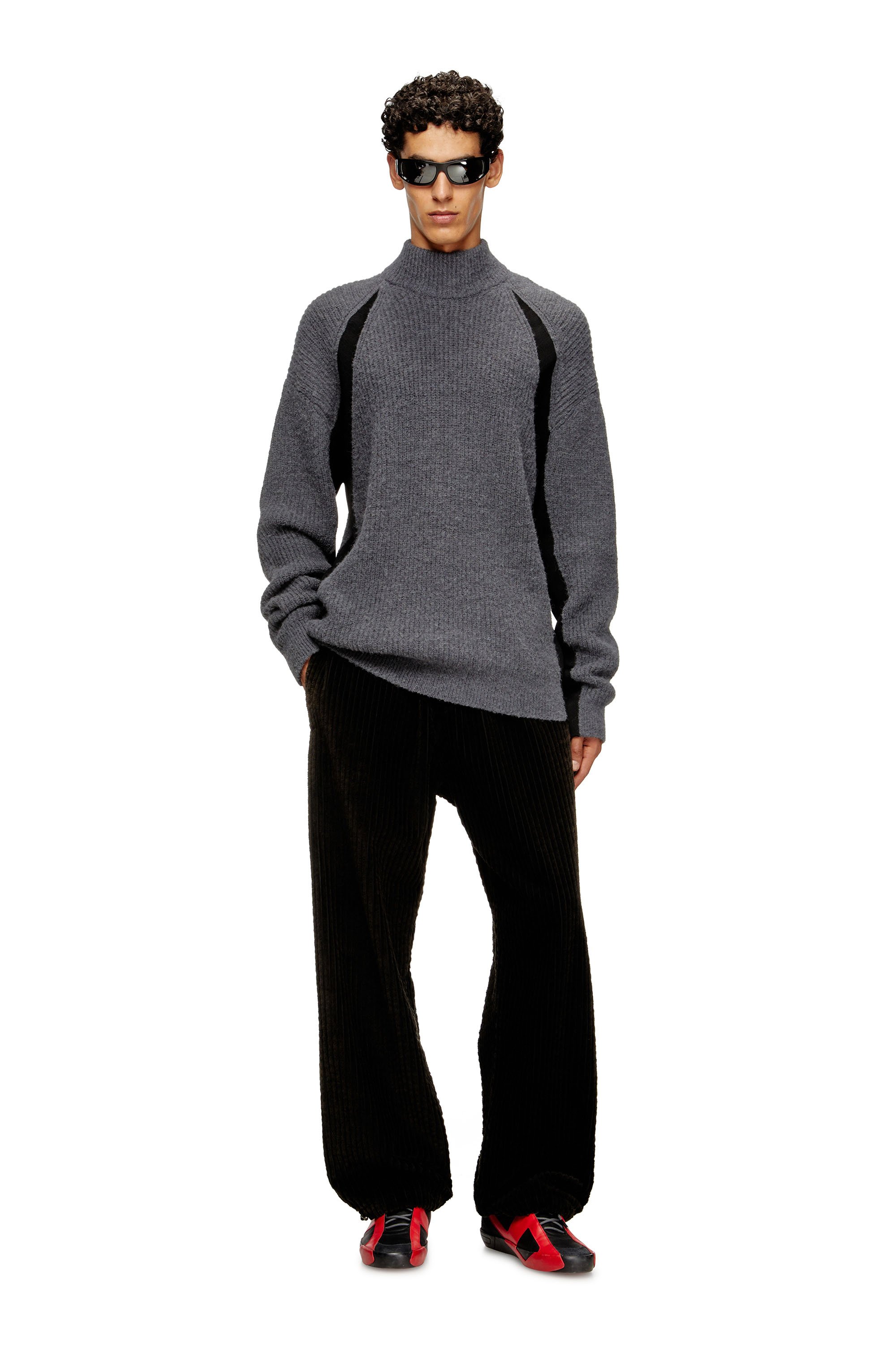 Diesel - K-LOLLO-TN, Male's プルオーバーニット in グレー - 2