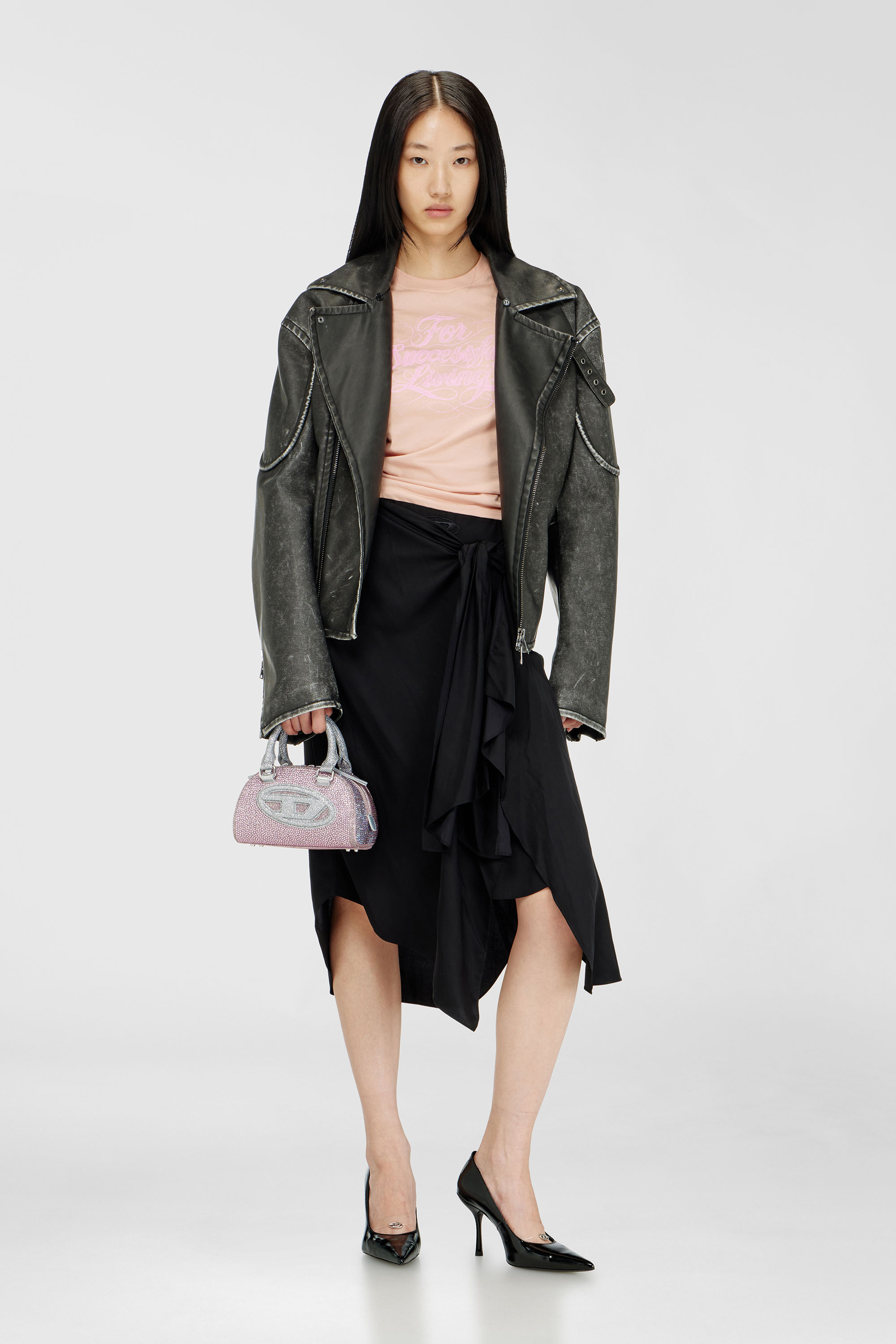Diesel - 1DR DOME CROSSBODY, Female's クロスボディバッグ in ピンク / ホワイト - 2