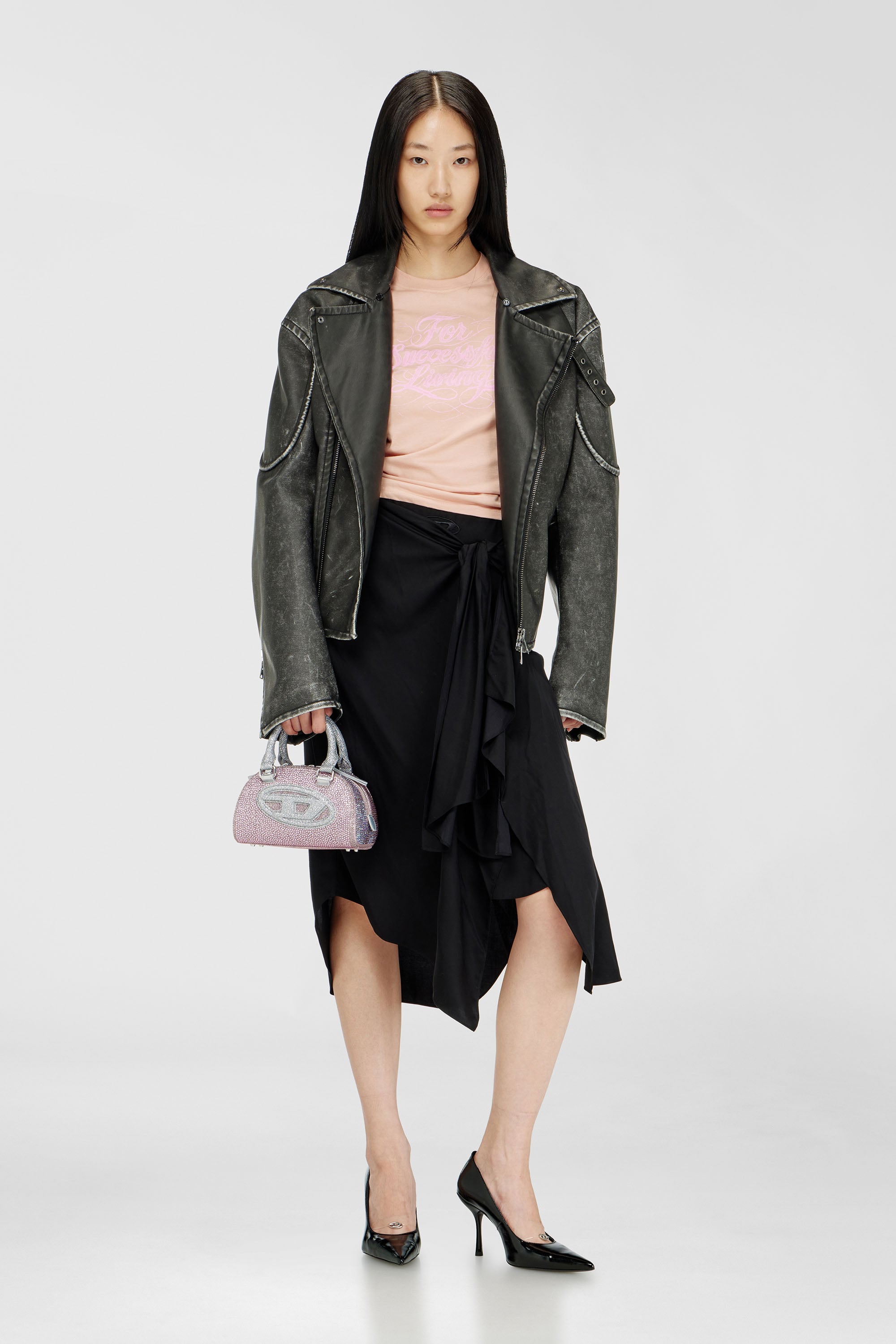 Diesel - 1DR DOME CROSSBODY, Female's クロスボディバッグ in ピンク / ホワイト - 1