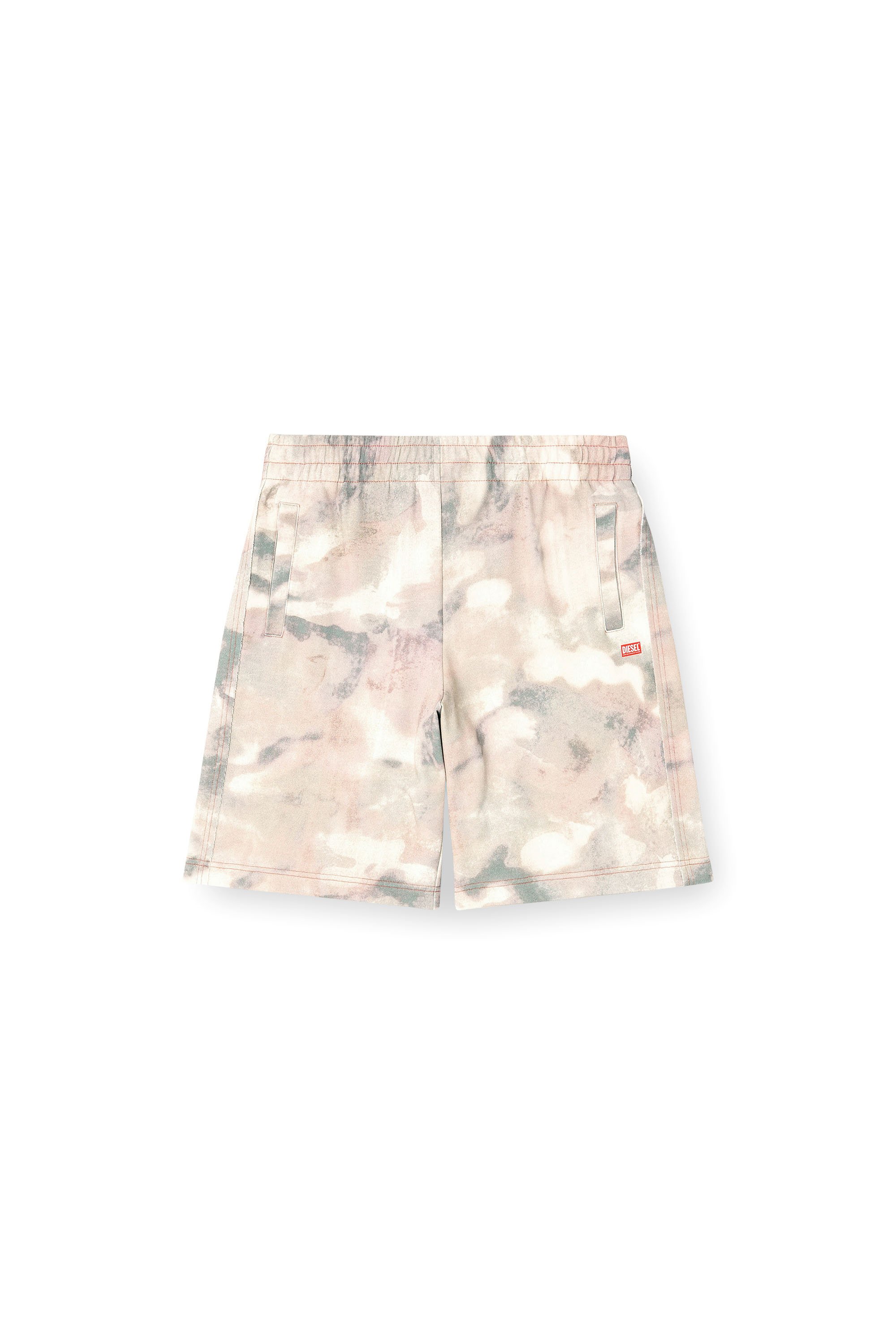 Diesel - P-CRONE-V1, Male's Sweat shorts with camo digital print in ベージュ/ブラウン - 3