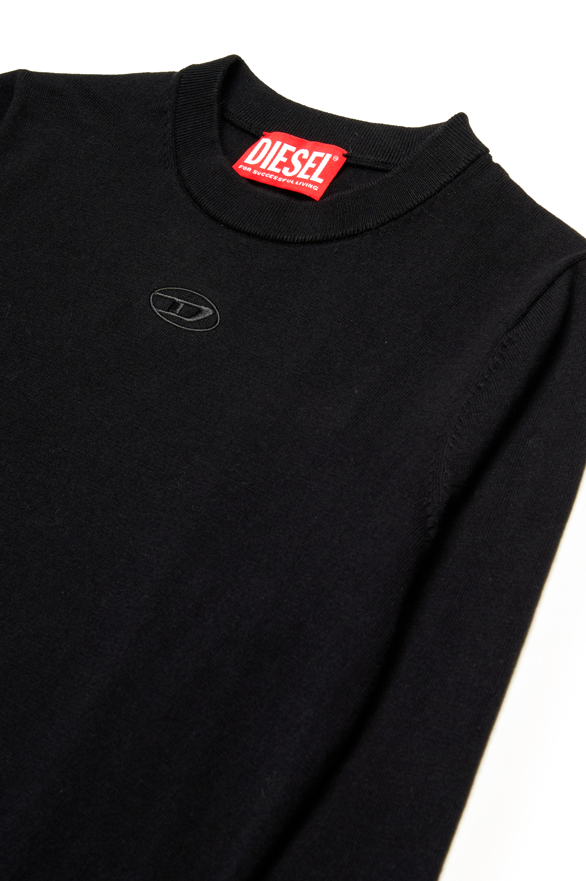 Diesel - KVIERI, Male's Cotton jumper with Oval D embroidery in ブラック - 3
