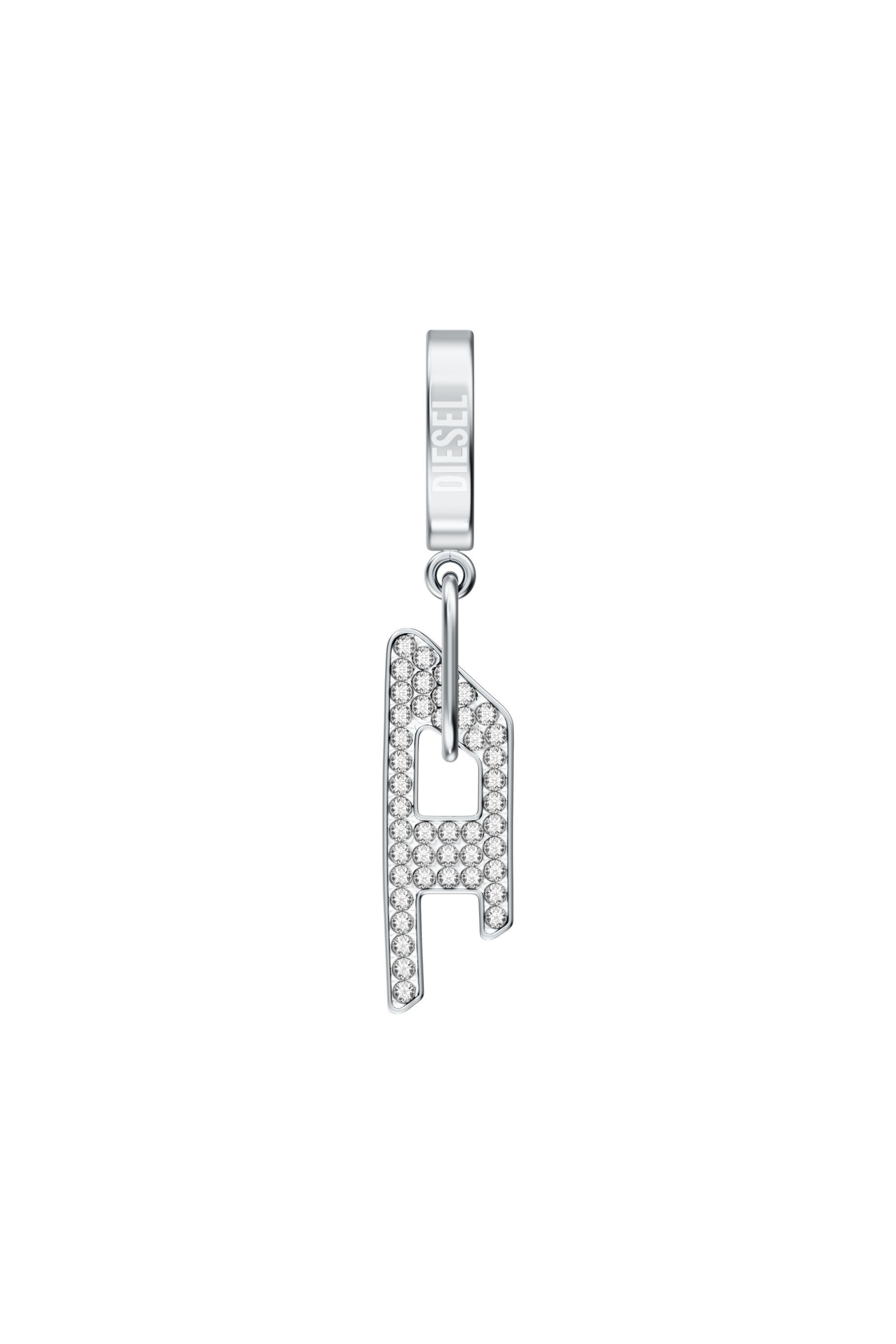 Diesel - DX1706040 JEWELLERY, Unisex's Stainless steel glitz D drop earring in シルバー - 2