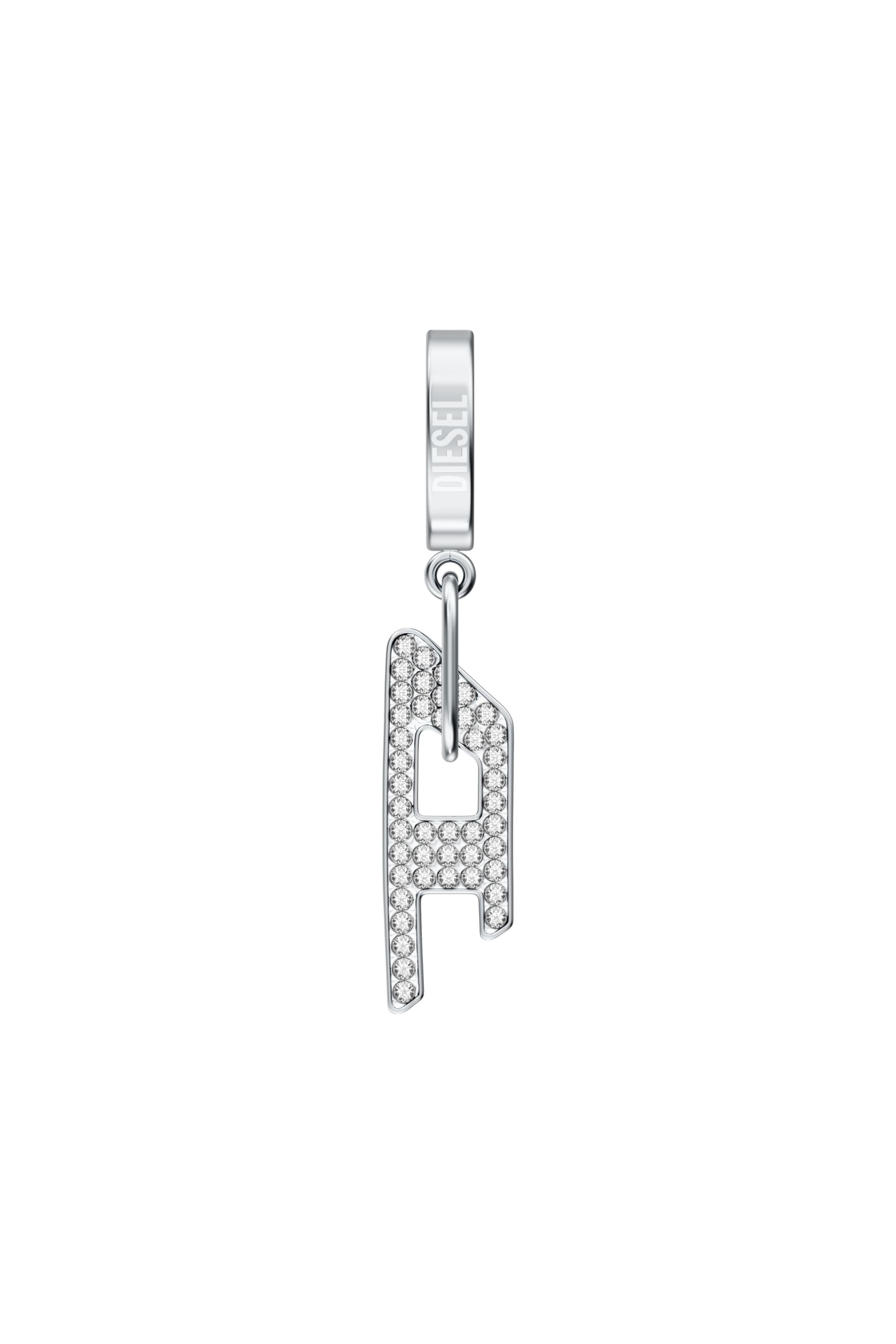 Diesel - DX1706040 JEWELLERY, Unisex's Stainless steel glitz D drop earring in シルバー - 2