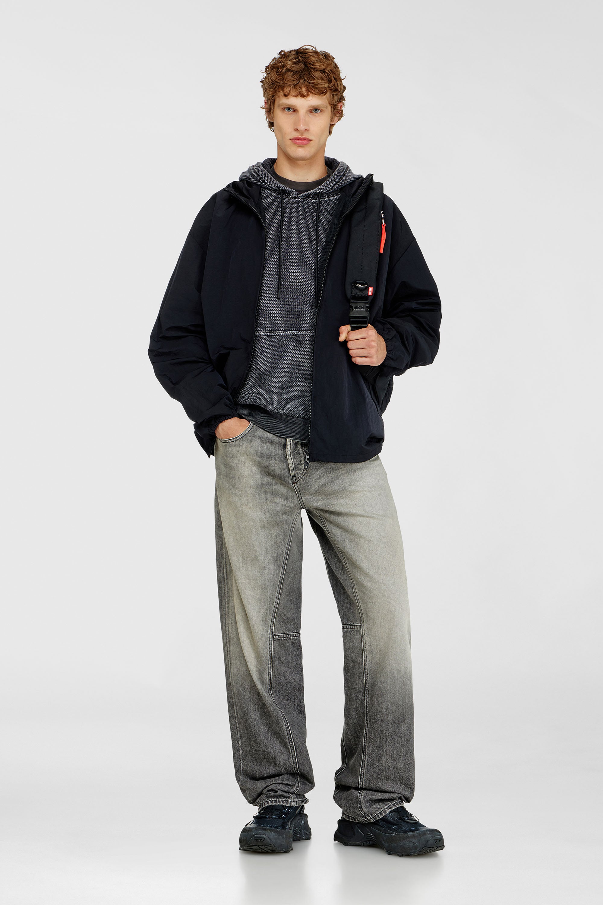 Diesel - S-NORM-HOOD-AA1, Male's プルオーバーパーカー in ダークグレー - 2