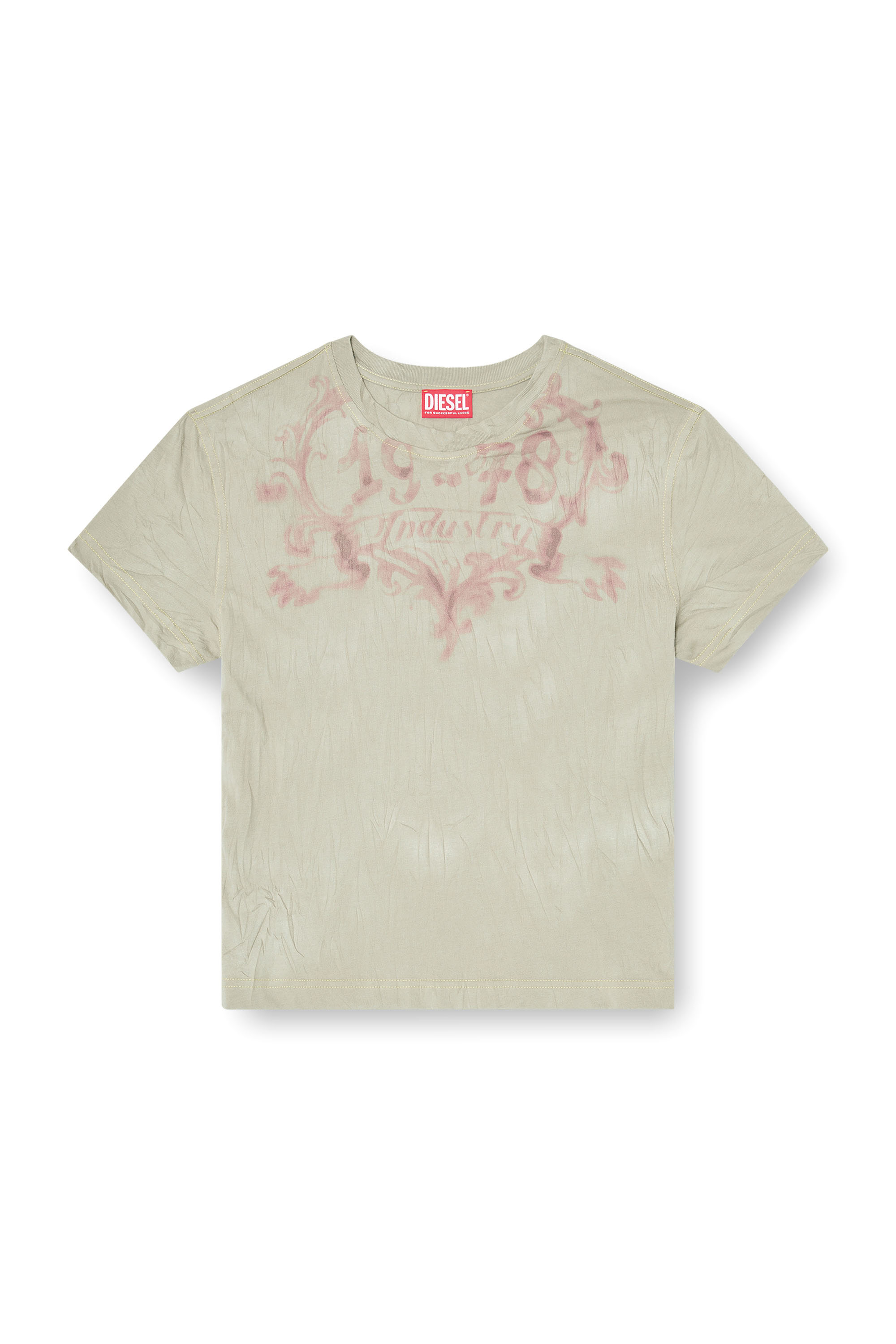 Diesel - T-ILA-AA5, Female's Tシャツ in ベージュ/ピンク - 4