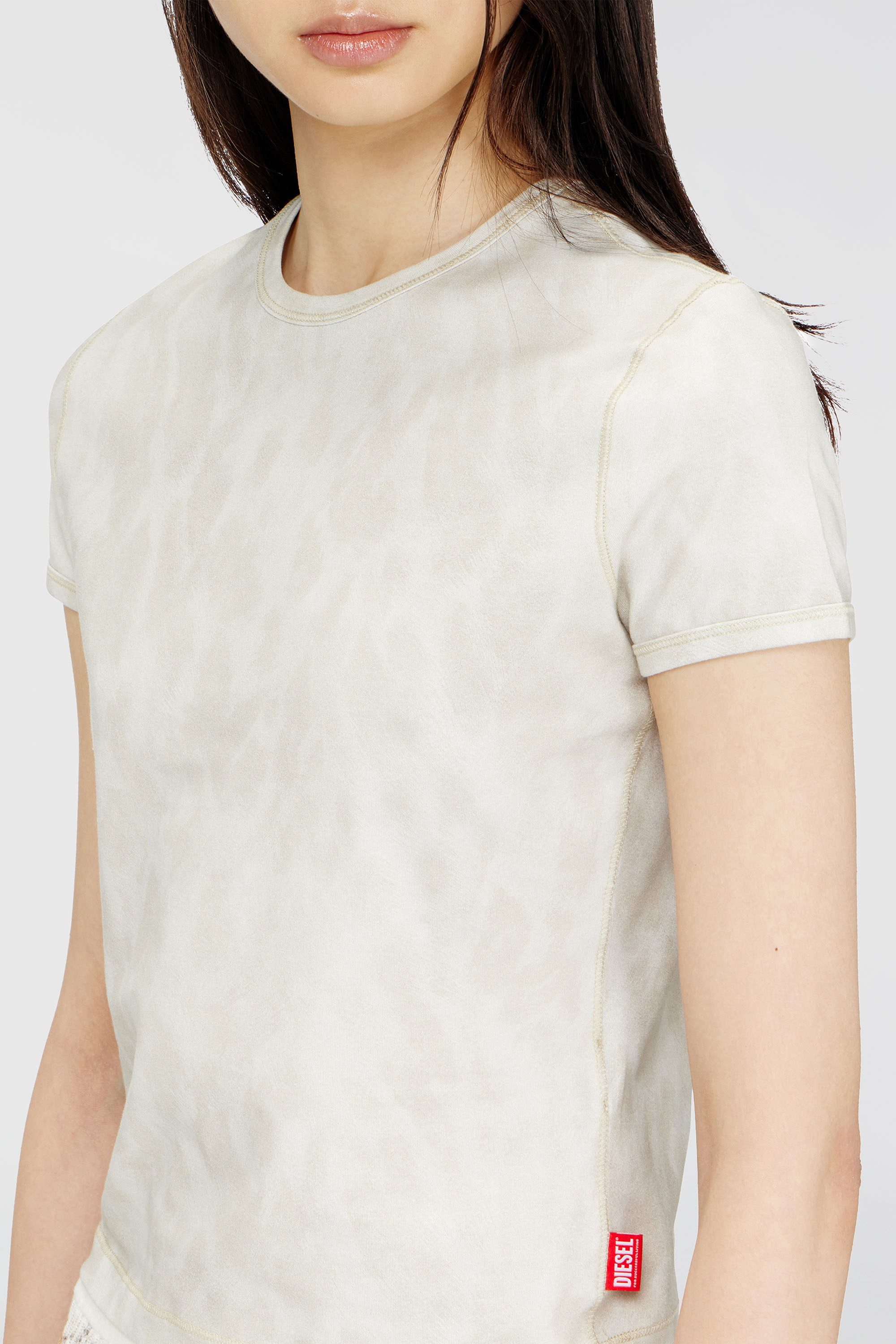 Diesel - T-ANIMA, Female's Animal-print T-shirt in stretch jersey in グレー - 5