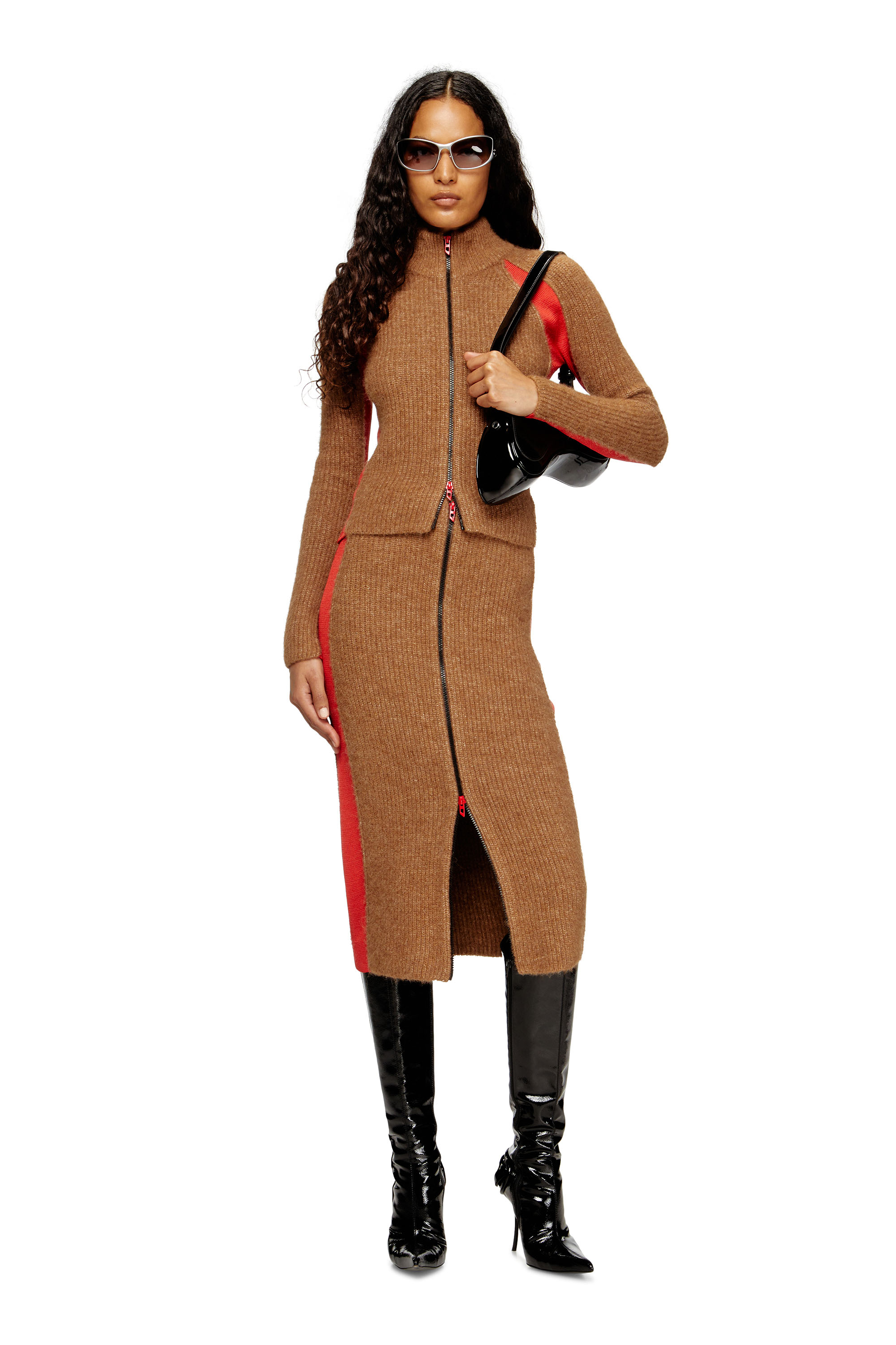 Diesel - M-LOUSI, Female's ニットスカート in ブラウン - 1