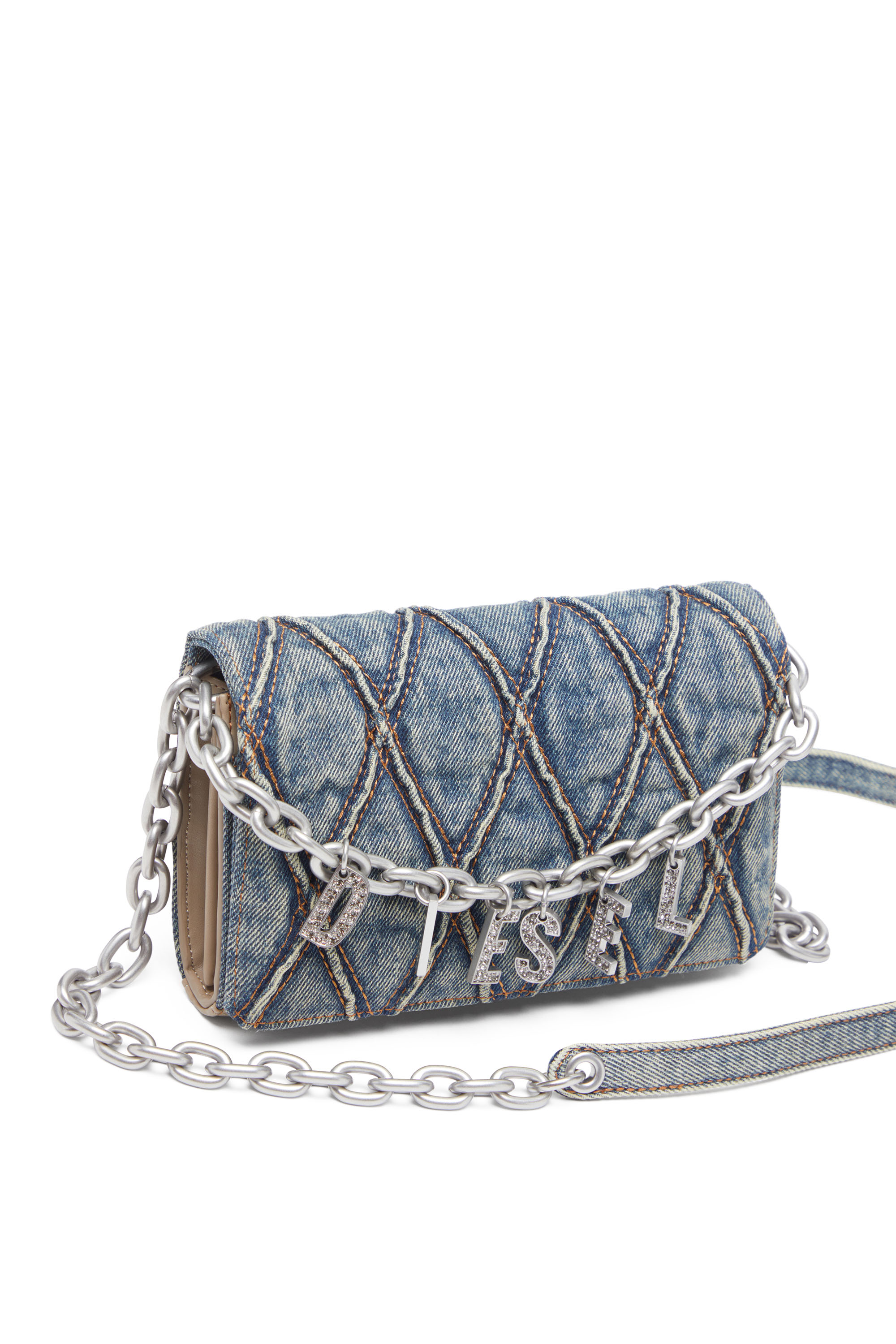 Diesel - CHARM-D WALLET STRAP, Female's ウォレットバッグ in ブルー - 5