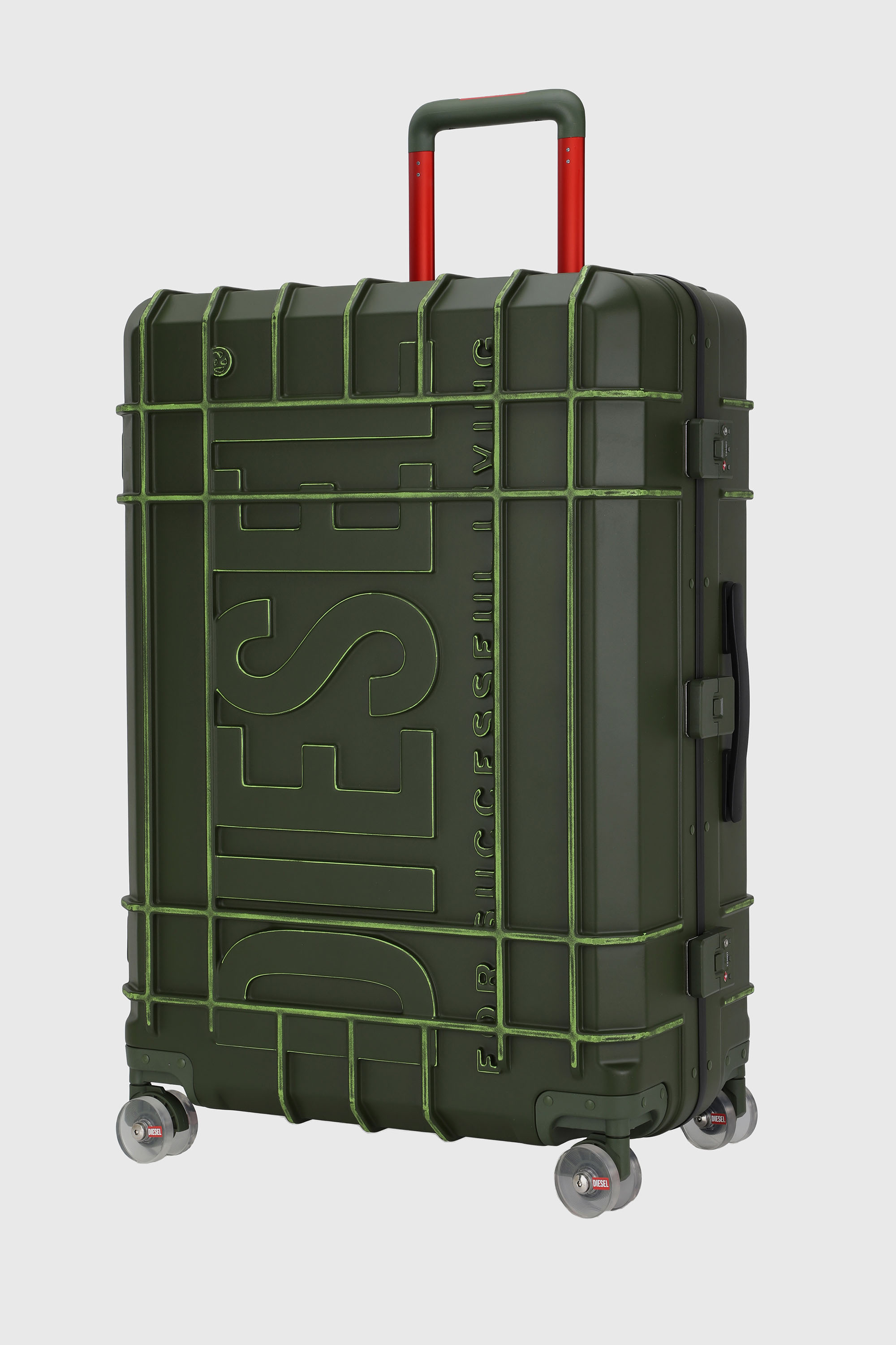 Diesel - DIESEL PC STRONG IMAGE TROLLEY- DSL003, Unisex's Rugged suitcase size L in ミリタリーグリーン - 5