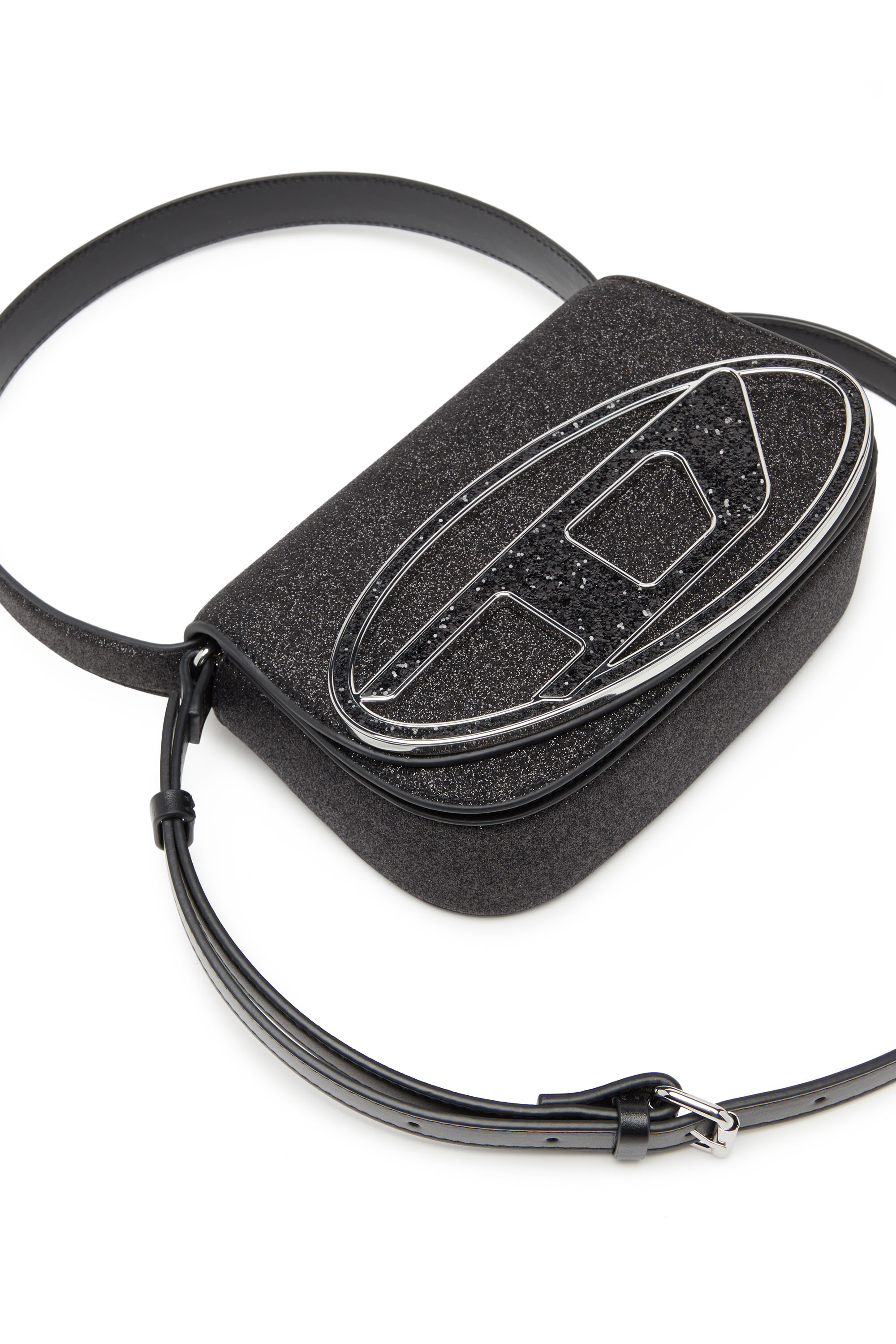 Diesel - 1DR, Female's 1DR-Iconic shoulder bag in glitter fabric in ブラック - 5