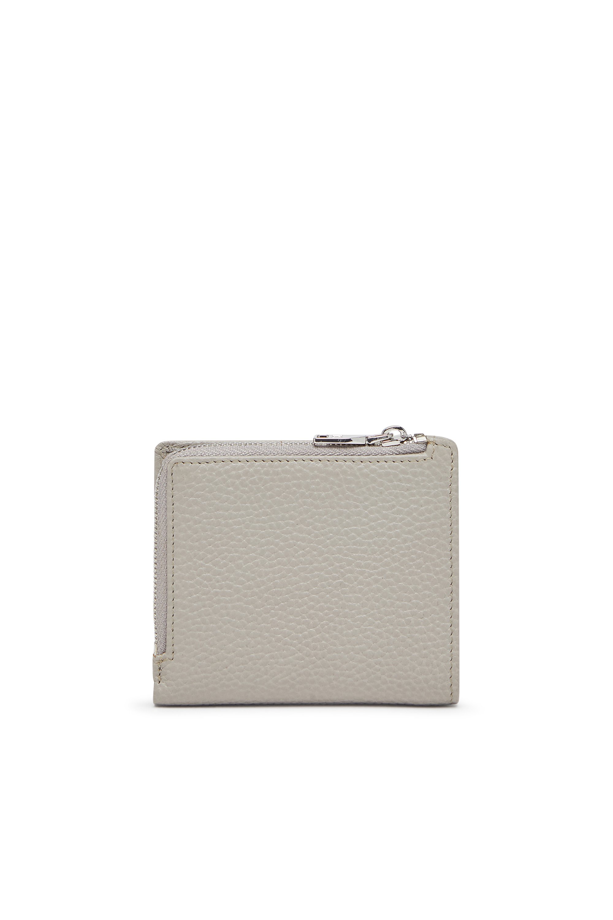 Diesel - HISSU EVO BI FOLD ZIP L, Male's Bi-fold wallet in grainy leather in グレー - 2