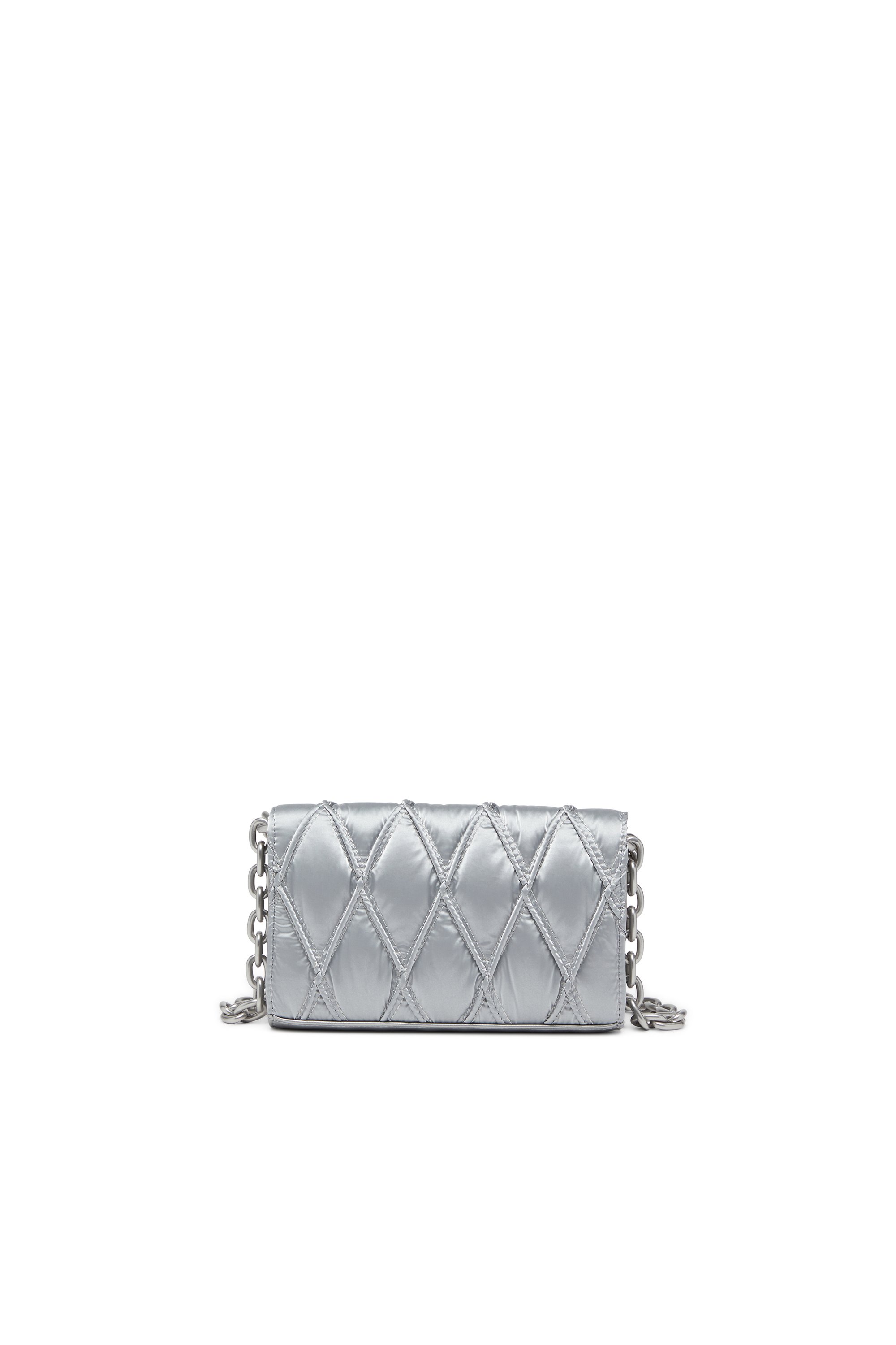 Diesel - WALLET ON CHAIN, Female's Wallet on chain with quilted satin finish in シルバー - 2