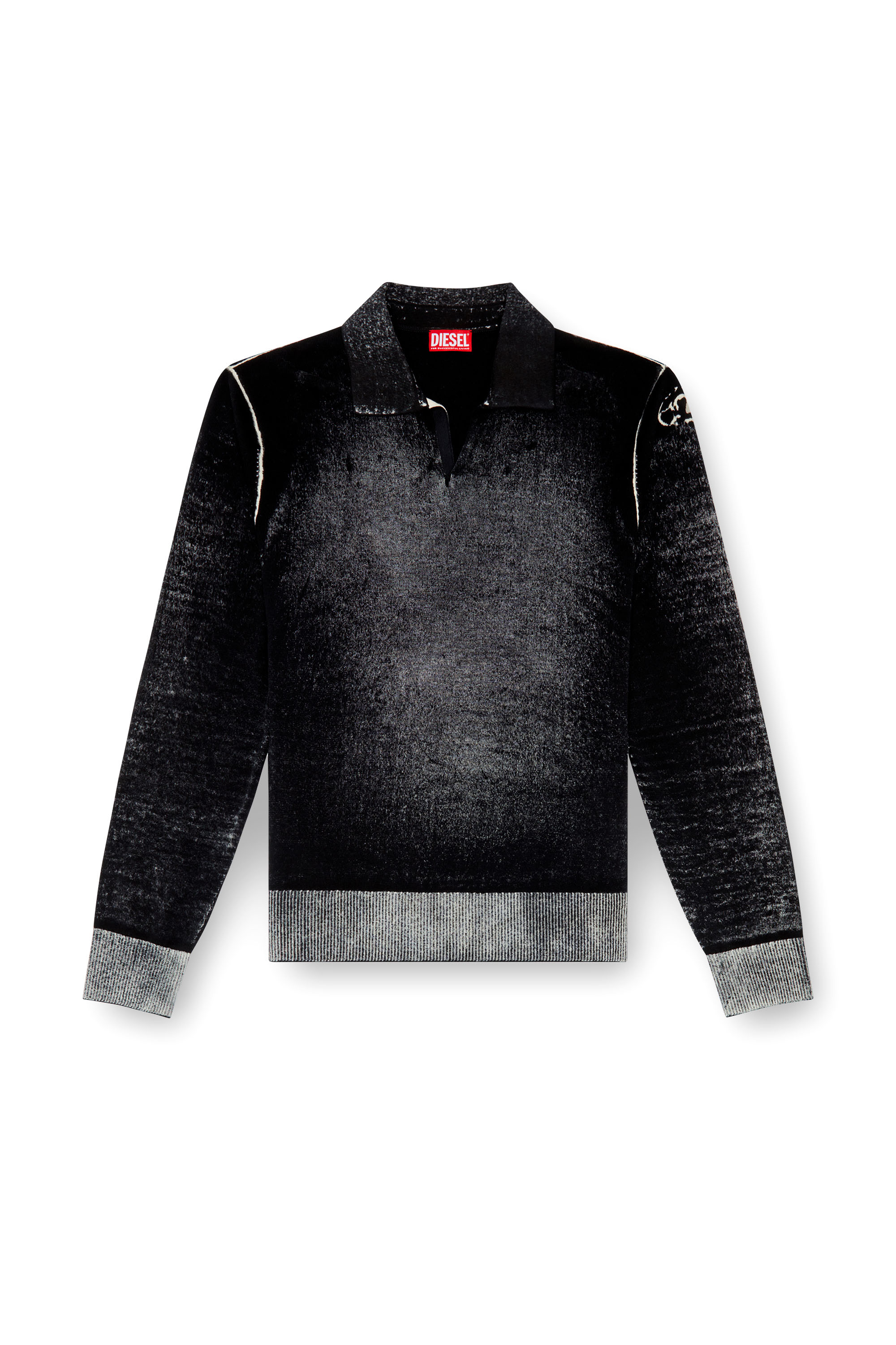 Diesel - K-LORENZO, Male's Reverse-print polo jumper in ブラック - 3