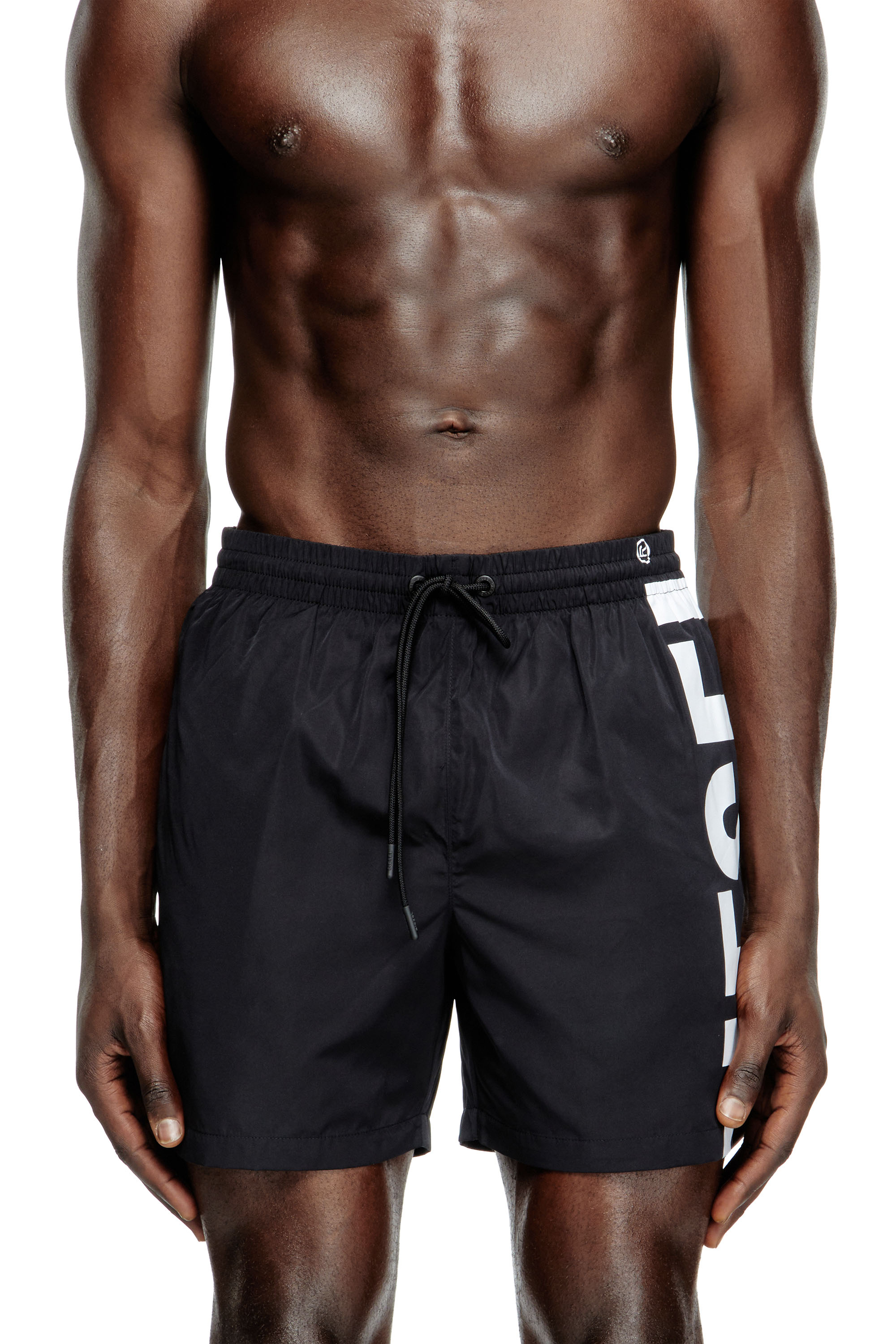 Diesel - RIO-41-D-CORE, Male's Mid-length swim shorts with maxi logo in ブラック/ホワイト - 2