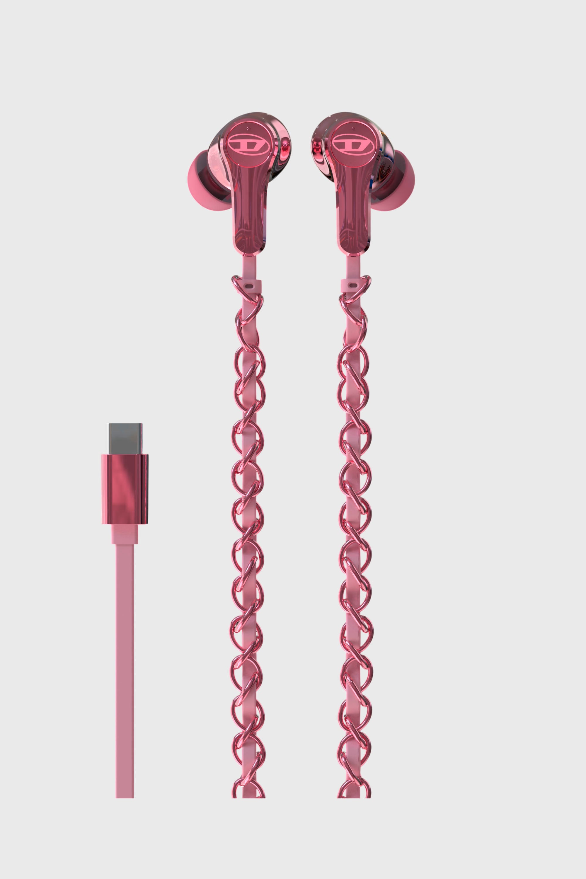 Diesel - 60688 WIRED EARBUDS WIRED EARBUDS, Unisex's Wired Earbuds and charms pink in ピンク / ホワイト - 2