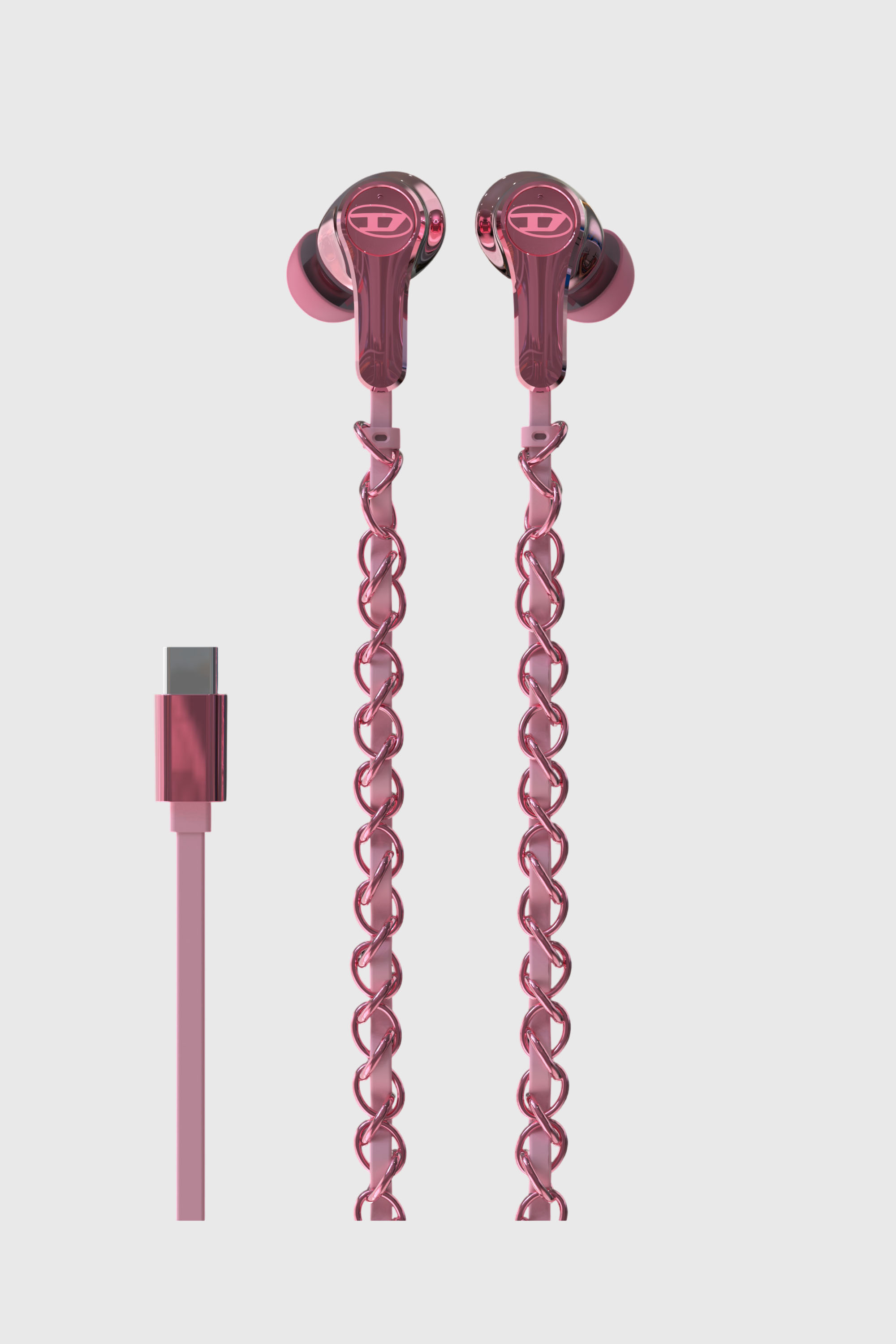 Diesel - 60688 WIRED EARBUDS WIRED EARBUDS, Unisex's Wired Earbuds and charms pink in ピンク / ホワイト - 2