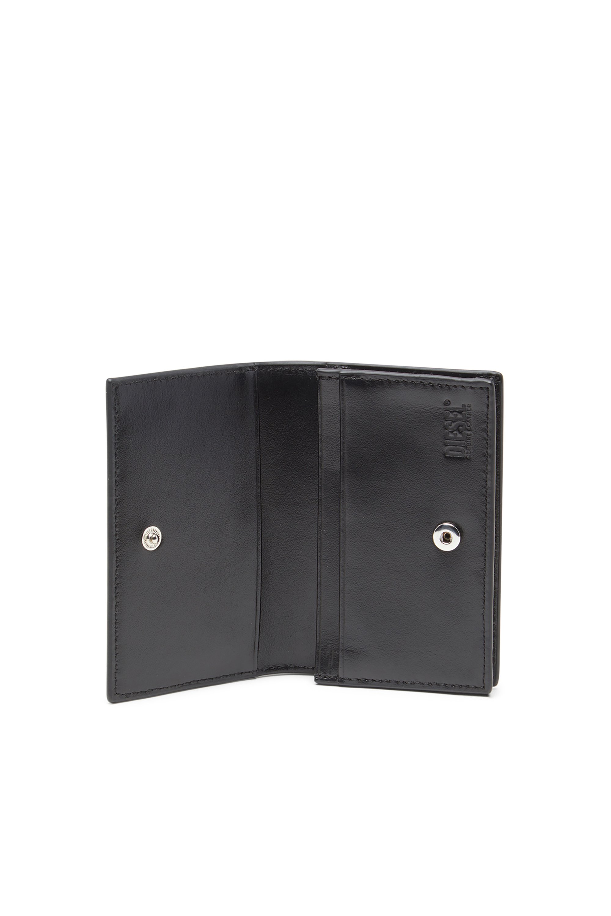Diesel - 1DR CARD HOLDER IV, Female's Leather card holder with enamelled Oval D in ブラック - 3