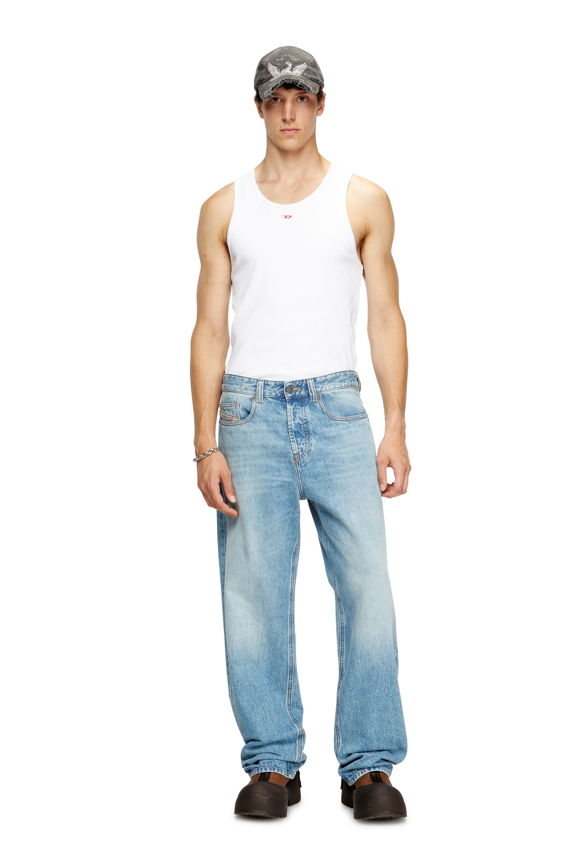 Diesel - T-LIFTY-D, Male's Tank top with mini D logo patch in ホワイト - 2
