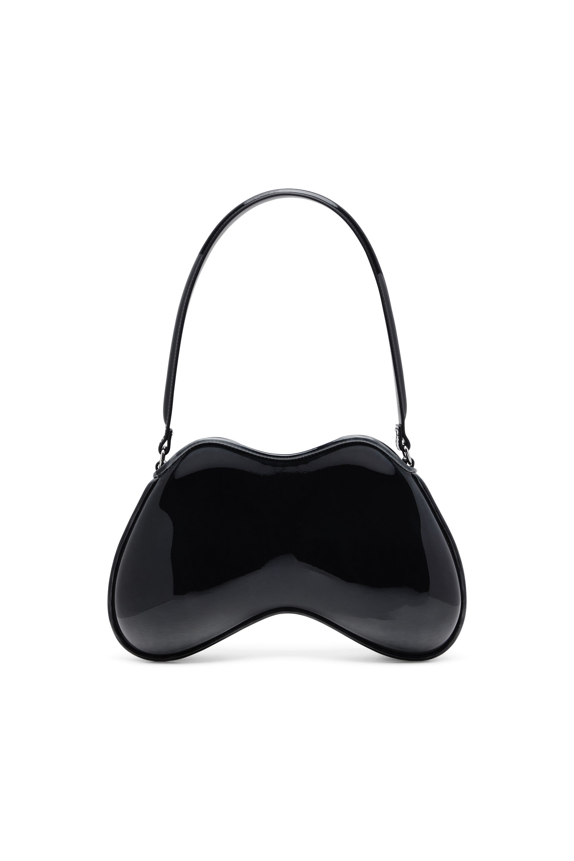 Diesel - DOUBLE-D SHOULDER, Female's Rigid shoulder bag in dégradé glossy PU in ブラック - 2