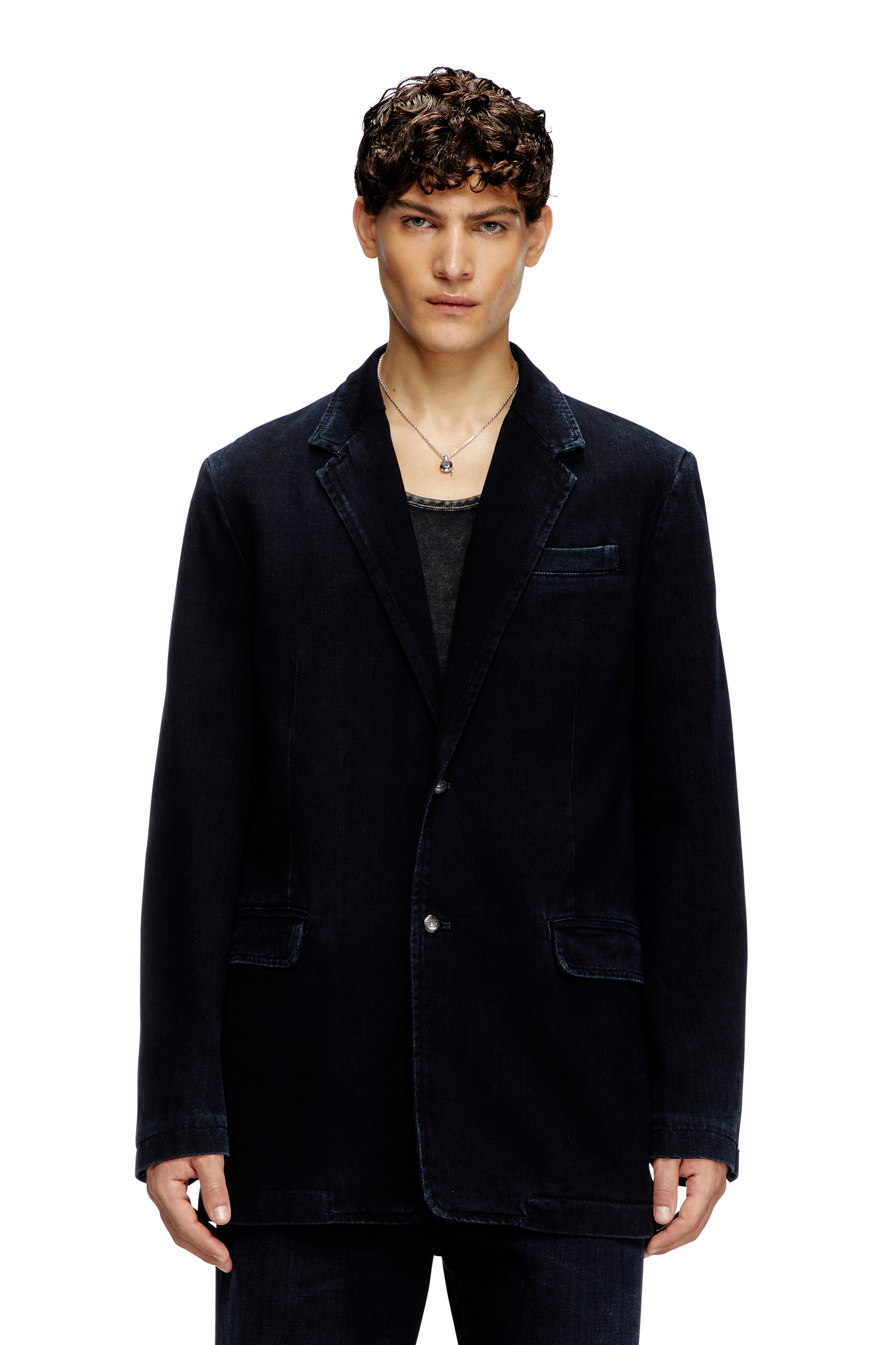 Diesel - D-REGER-D, Unisex's Blazer in lightly treated denim in ダークブルー - 3