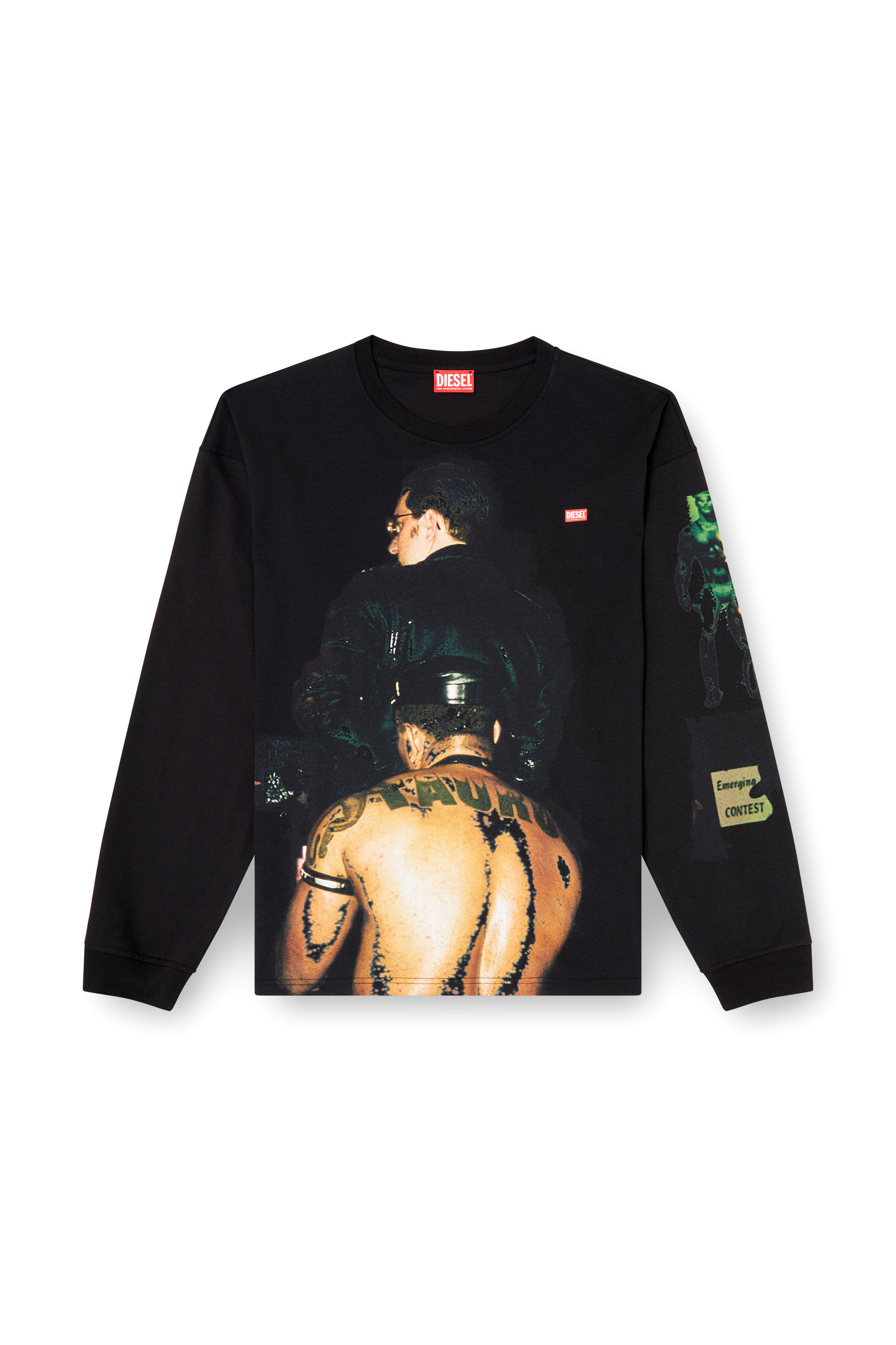 Diesel - PR-T-BOXT-LS-TOM25-1, Unisex's Long-sleeve T-shirt with graphic print in ブラック - 3
