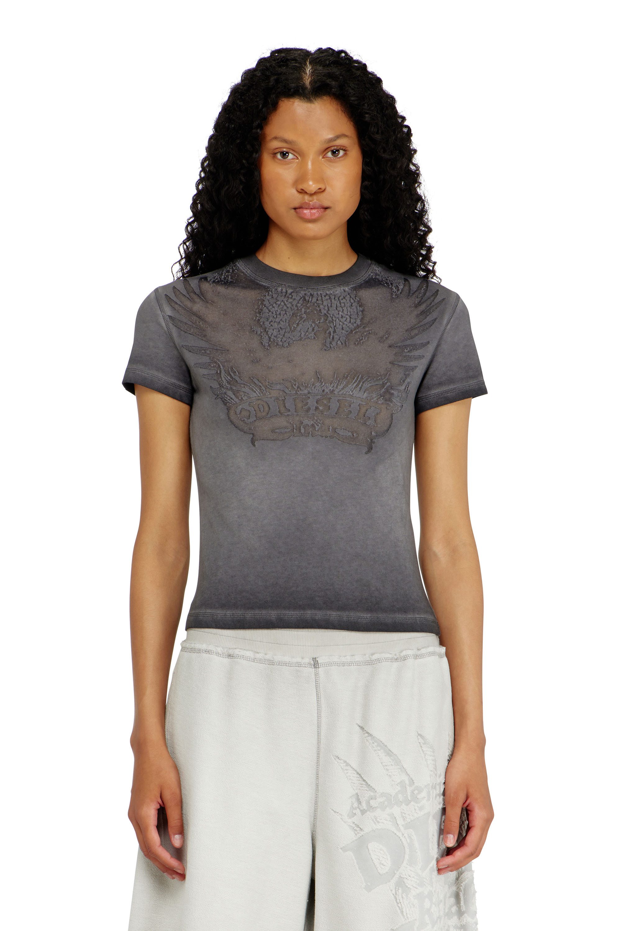 Diesel - T-ILA-AA7, Female's Tシャツ in ダークグレー - 1