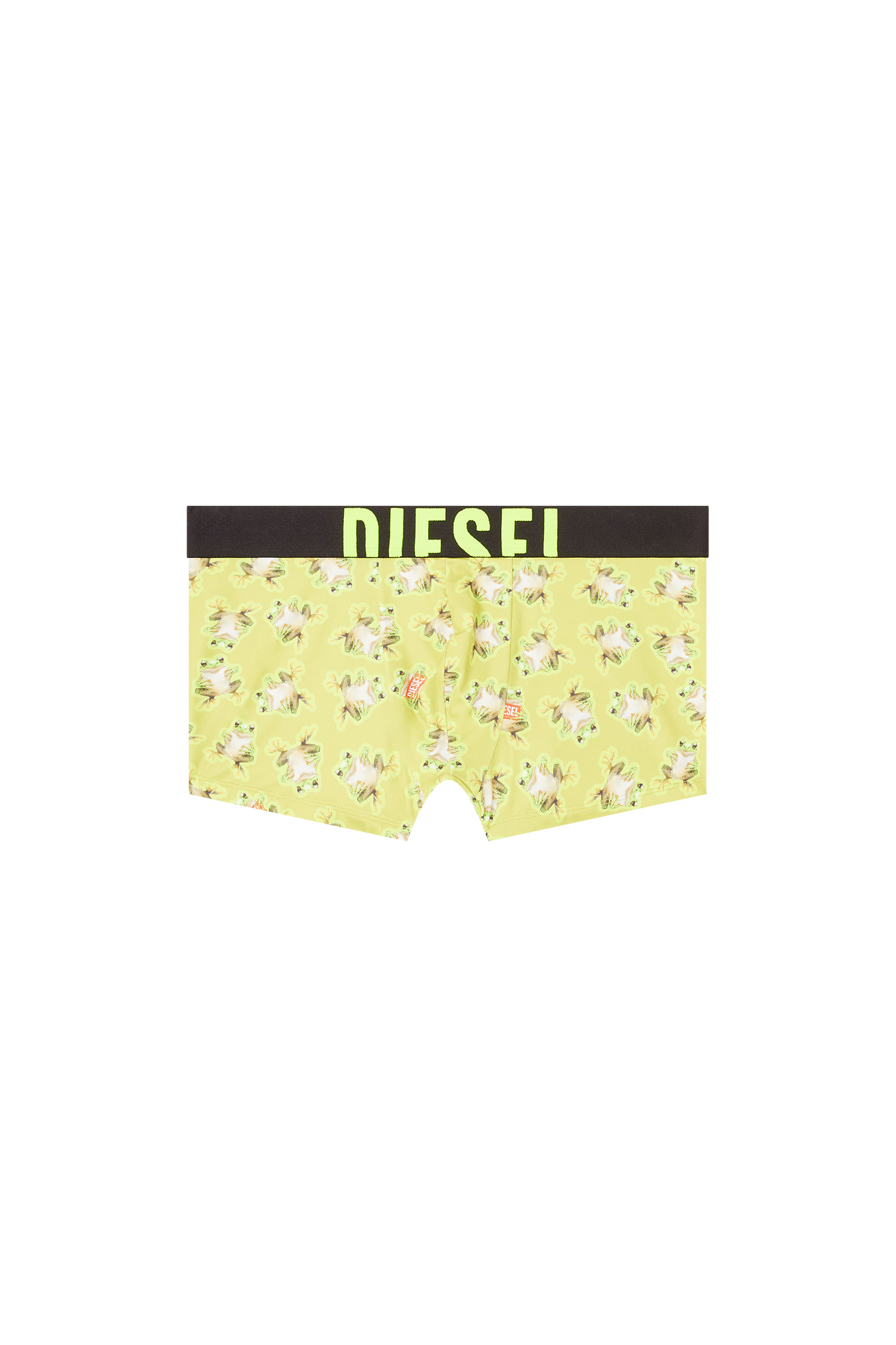 Diesel - DAMIEN-D-POP-40, Male's Herren-Boxershorts mit durchgehendem Animal-Print für einen verspielten Akzent. Abgeschlossen mit einem 4 cm breiten elastischen Jacquard-Bund, der mit einem auffälligen Diesel-Logo versehen ist. Die weiche Strickkonstruktion bietet Bewegungsfreiheit und einen stützenden Sitz. in グリーン - 2