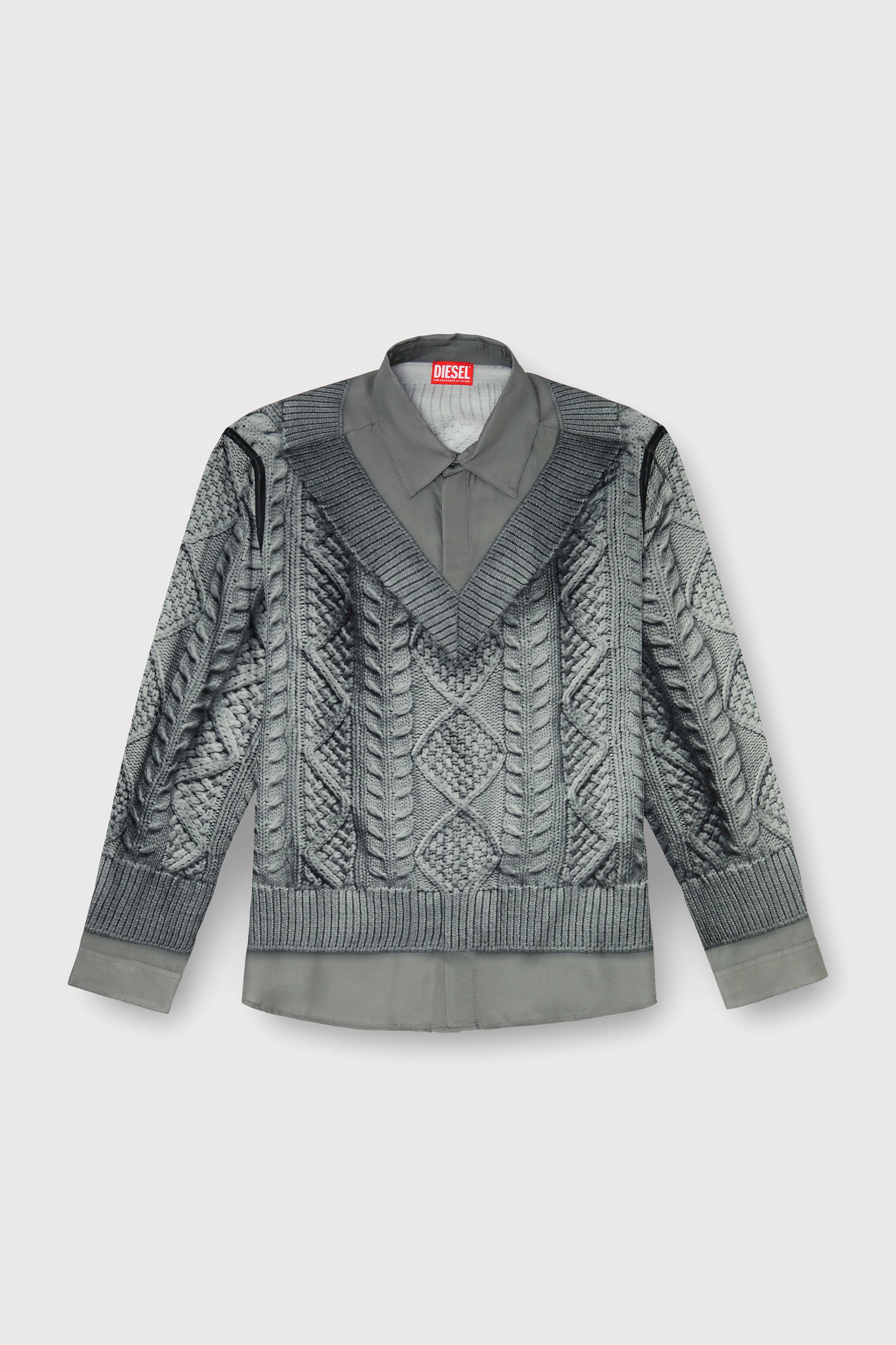 Diesel - S-SIMPLY-EFBN, Male's シャツ in グレー - 2