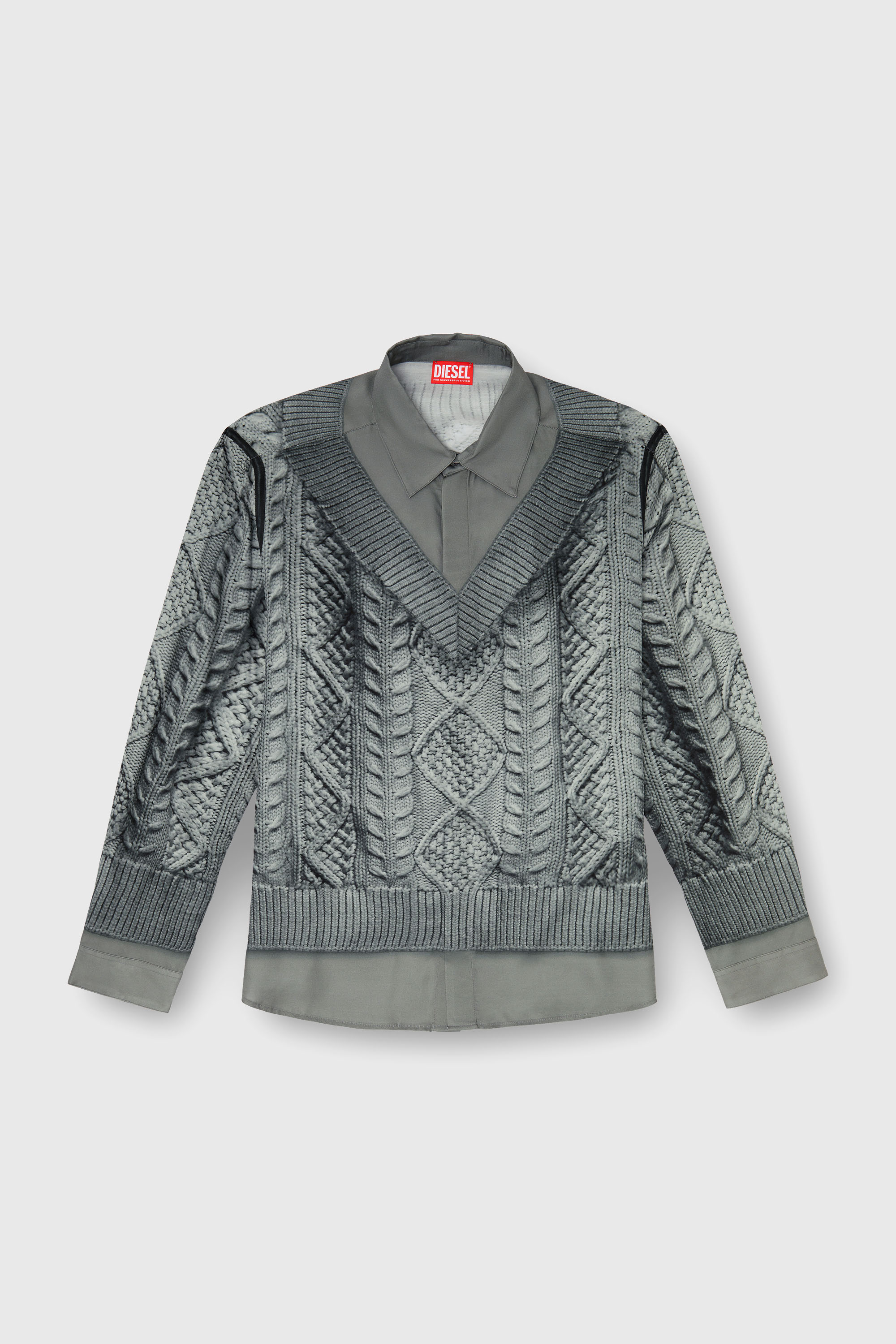Diesel - S-SIMPLY-EFBN, Male's シャツ in グレー - 2