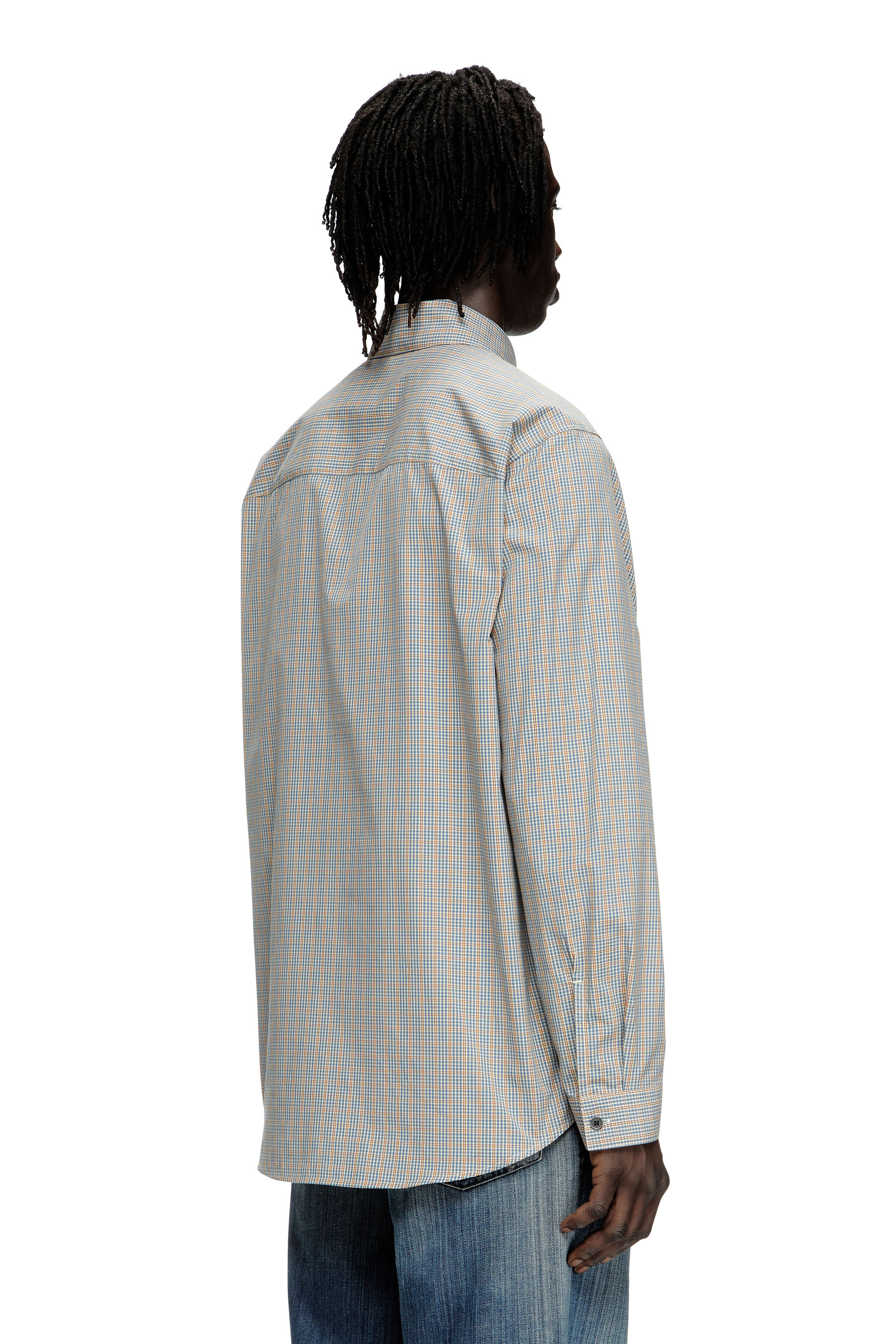 Diesel - S-SIMPLY-DLBV, Male's 長袖シャツ in ブラウン/グレー - 4