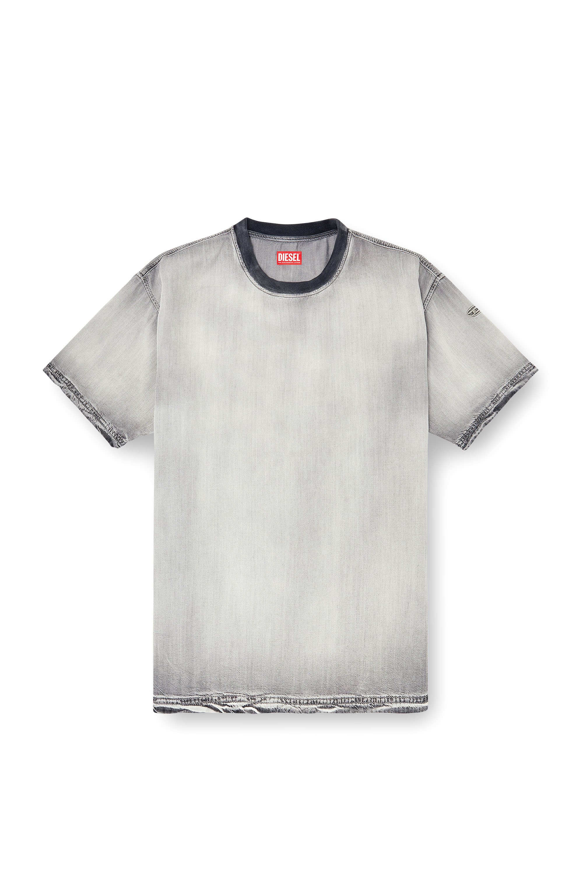 Diesel - D-BOX-FSI, Male's T-shirt in fluid skeleton Tencel denim in グレー - 2